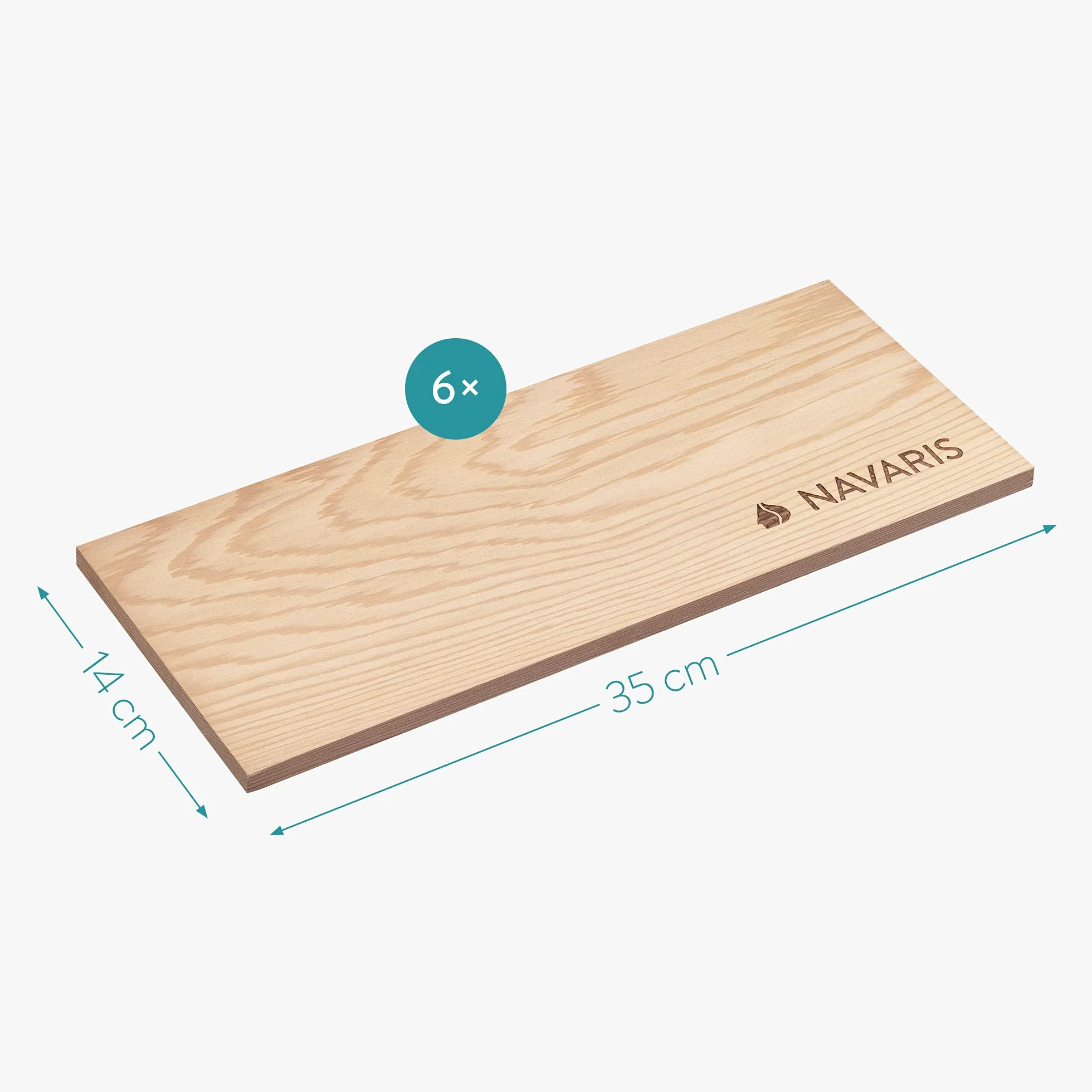 Navaris Planche à Griller Barbecue - Lot 6X Planche à Fumer en Bois de cèdre pour Grill Barbecue Charbon et électrique - Poisson volaille Viande