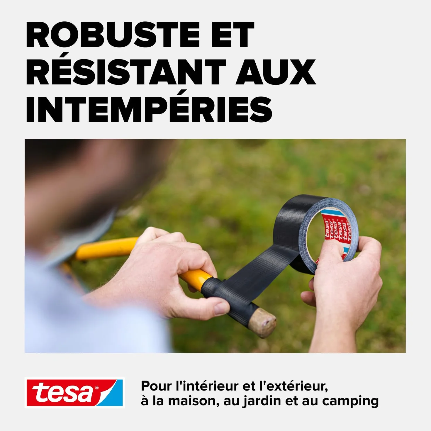 Tesa Extra Power Universal Ruban Adhésif Toile 50 m x 50 mm Noir