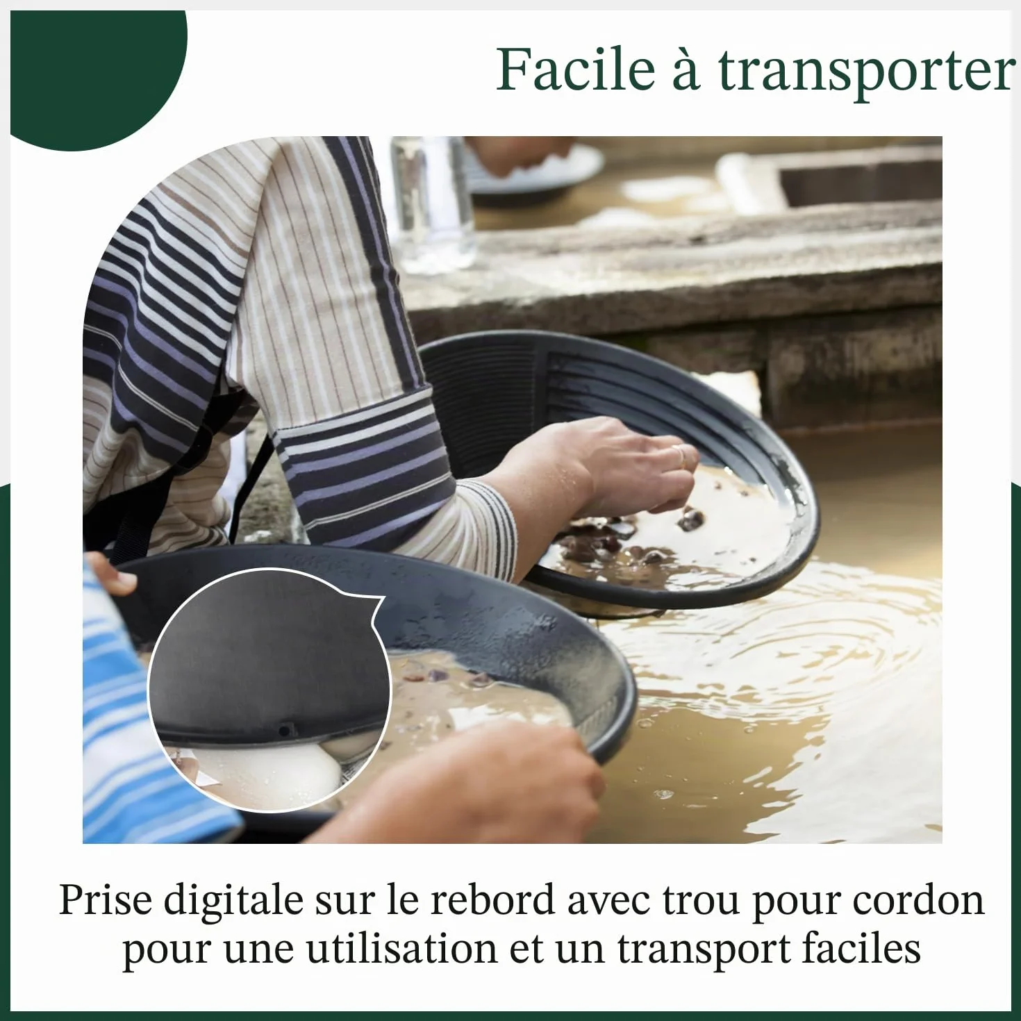 Kit Orpaillage, Batee Orpaillage, Gold Pan Kit, Rampe Orpaillage, Gold Tamis Classificateur Plateau Tamis Accessoire, pour Sable Or Mines Lavage Manuel Or Panning