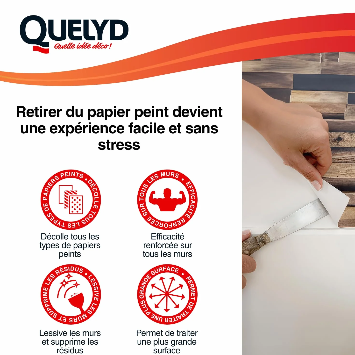 Quelyd Décolleur Papier Peint Dissoucol 500 ml (280 m²) – Efficace en 5 Minutes