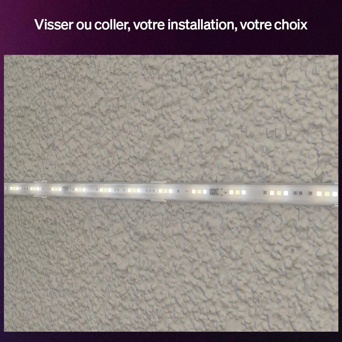 Hue Flux Supports de Montage pour Ruban LED, Accessoires Éclairage Intérieur Flexible, Clips Transparents, Pack de 10