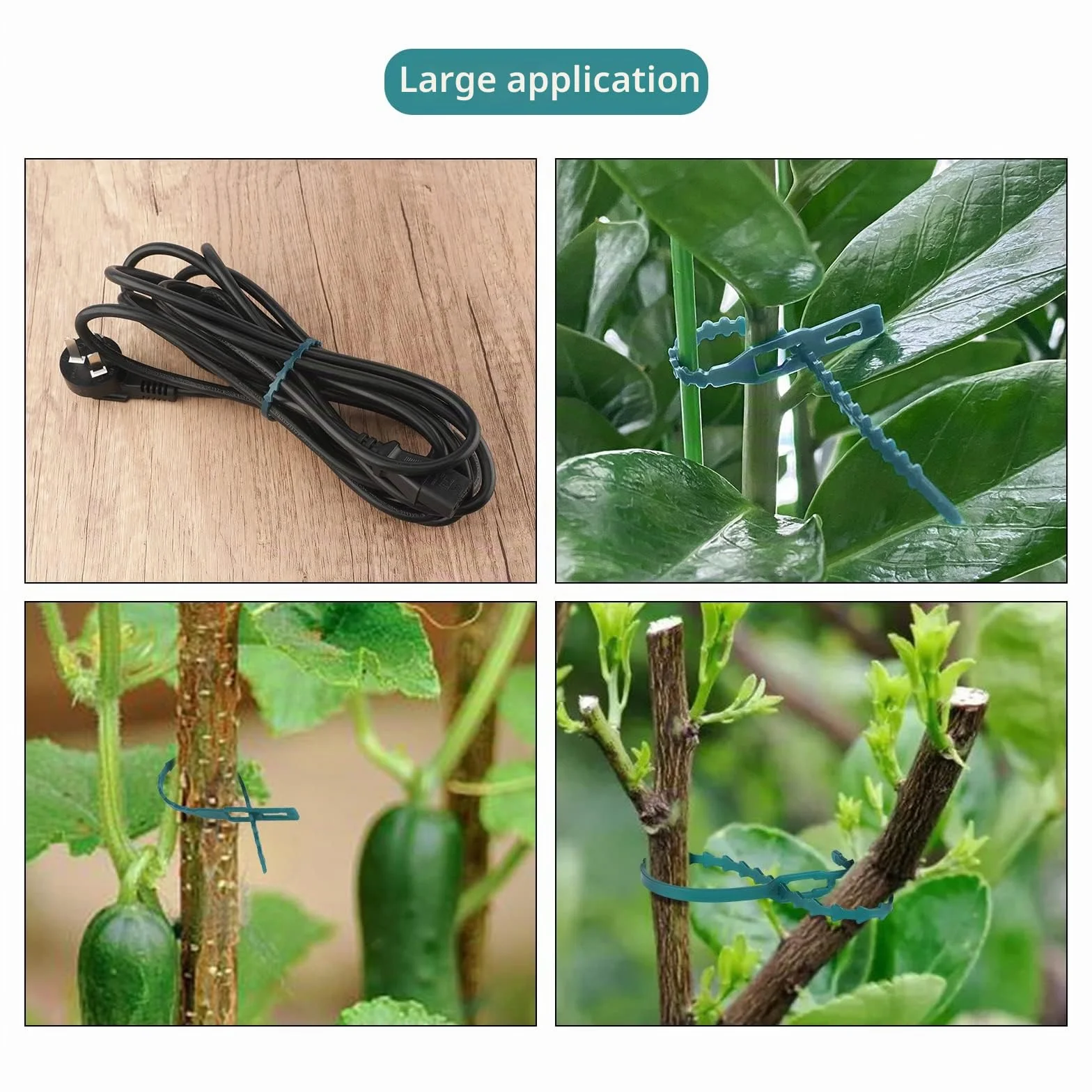 KINGLAKE 200 pièces17 cm Attaches Plantes réglables, Attaches de Tomate Arbre Flexibles, Liens de Jardinage pour Ligatures, Attache Tuteur Jardin en Plastique pour Le Soutien des Plantes