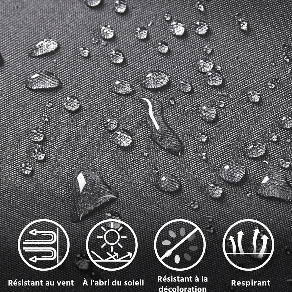 Yaheetech Auvent Rétractable de Contrôle Manuel 250 x 200 cm avec Protection Solaire Réglable pour Balcon, Terrasse, Café, Restaurant - Gris Foncé