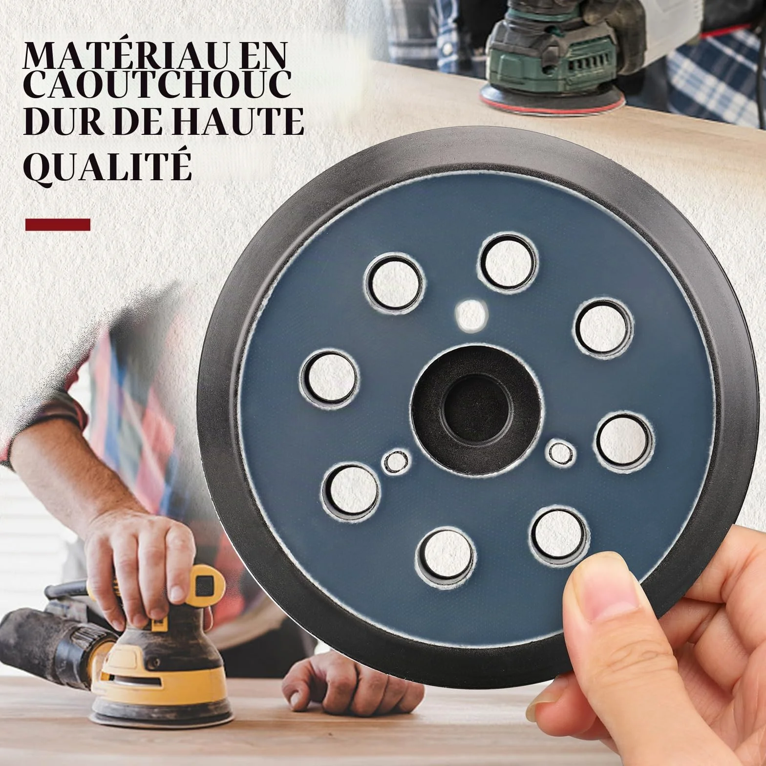 Makita Plateau de Ponçage 125mm 8 Trous Remplacement BO5021 BO5031 BO5041 BO5010 M9204