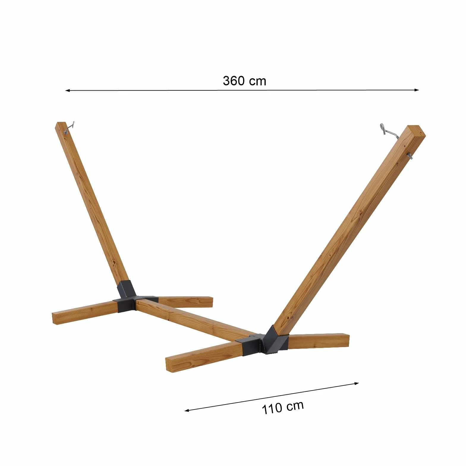 Structure de hamac en bois XXL 350 cm résistant aux intempéries 350 kg extérieur