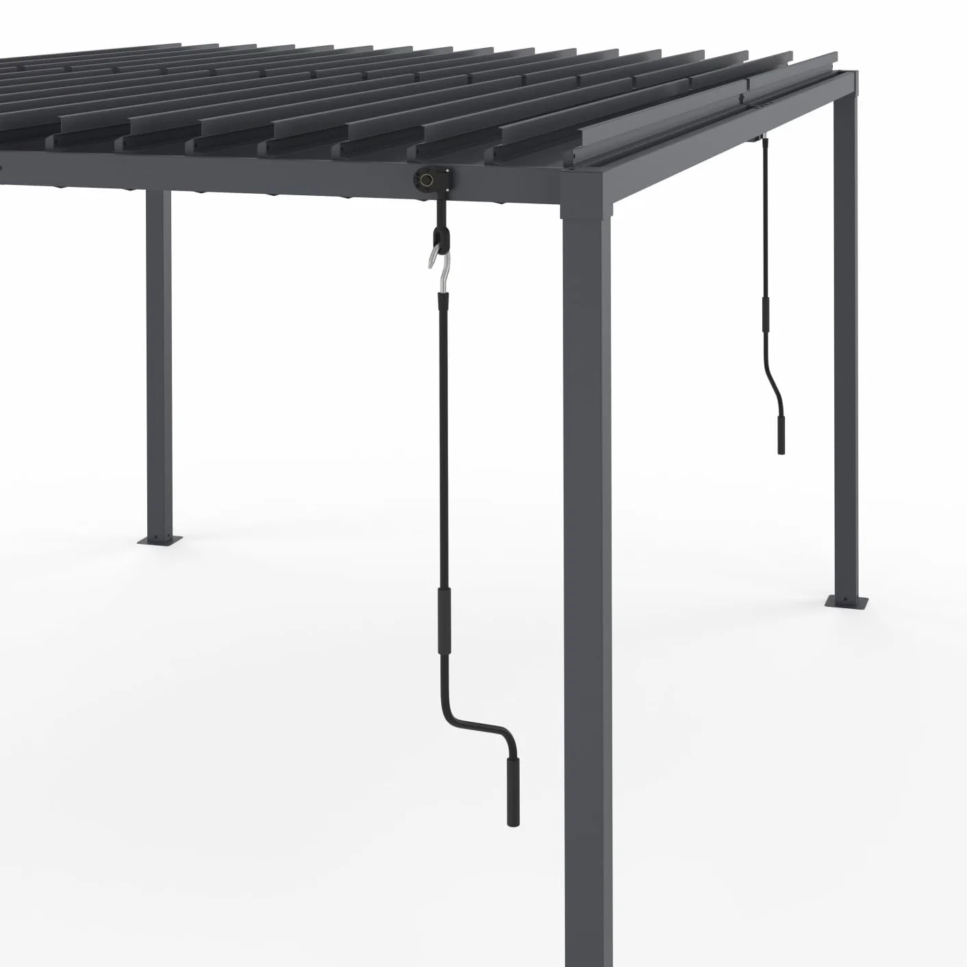 IDMarket - Pergola bioclimatique Lames orientables Acier 3x4 M Gris Anthracite