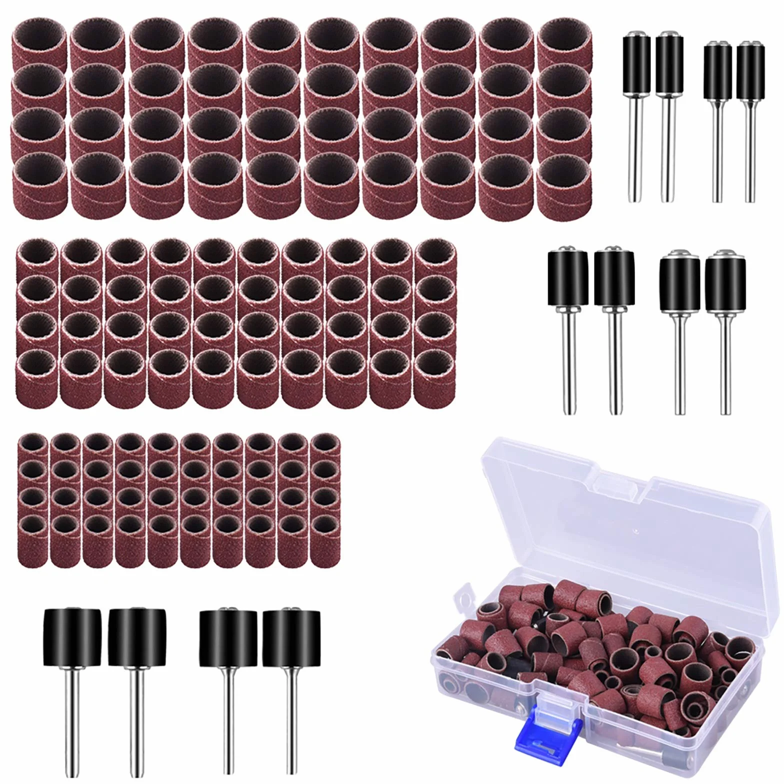 AUSTOR 132 Pièces Caoutchouc Tambour De Ponçage avec Boîte pour Dremel Outils Rotatifs