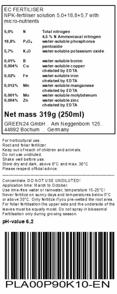 GREEN24 Engrais liquide pour frangipanier HighTech NPK + P, racine, terre, feuilles - Engrais professionnel pour plantes