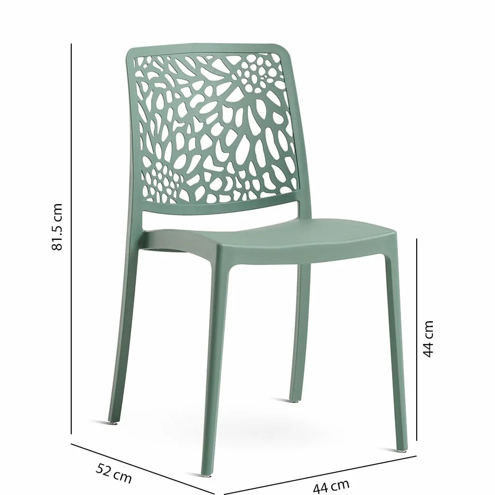 SIEDITI FUORI E DENTRO Chaises de Jardin en polypropylène avec Fibre de Verre, chaises empilables pour extérieur ou intérieur, Design Moderne et Naturel - Sole (6 chaises, Vert Sauge)