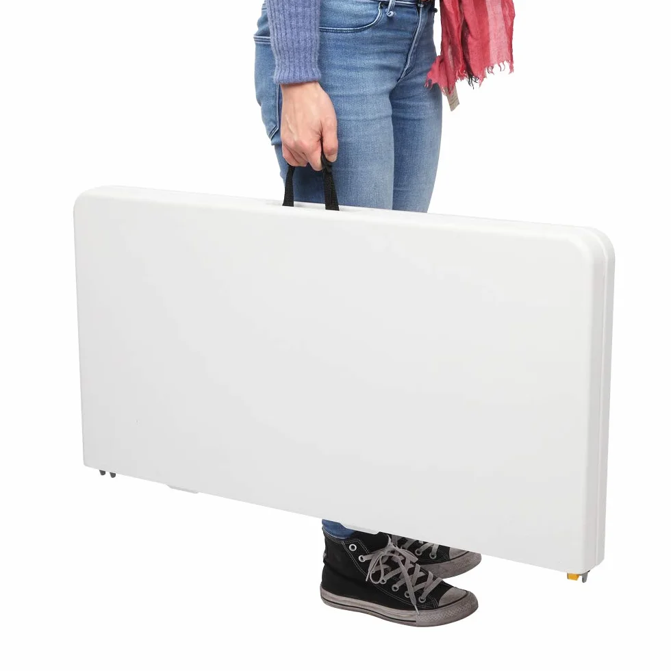 LEADZM Table Pliante Camping 86x86x74 cm Acier Stable 6-8 Personnes