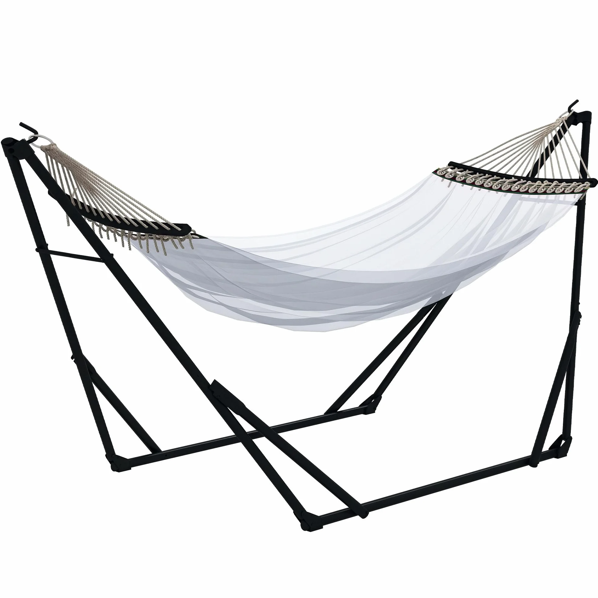 Outsunny Support pour hamac acier 263x89x100 cm noir 120 kg