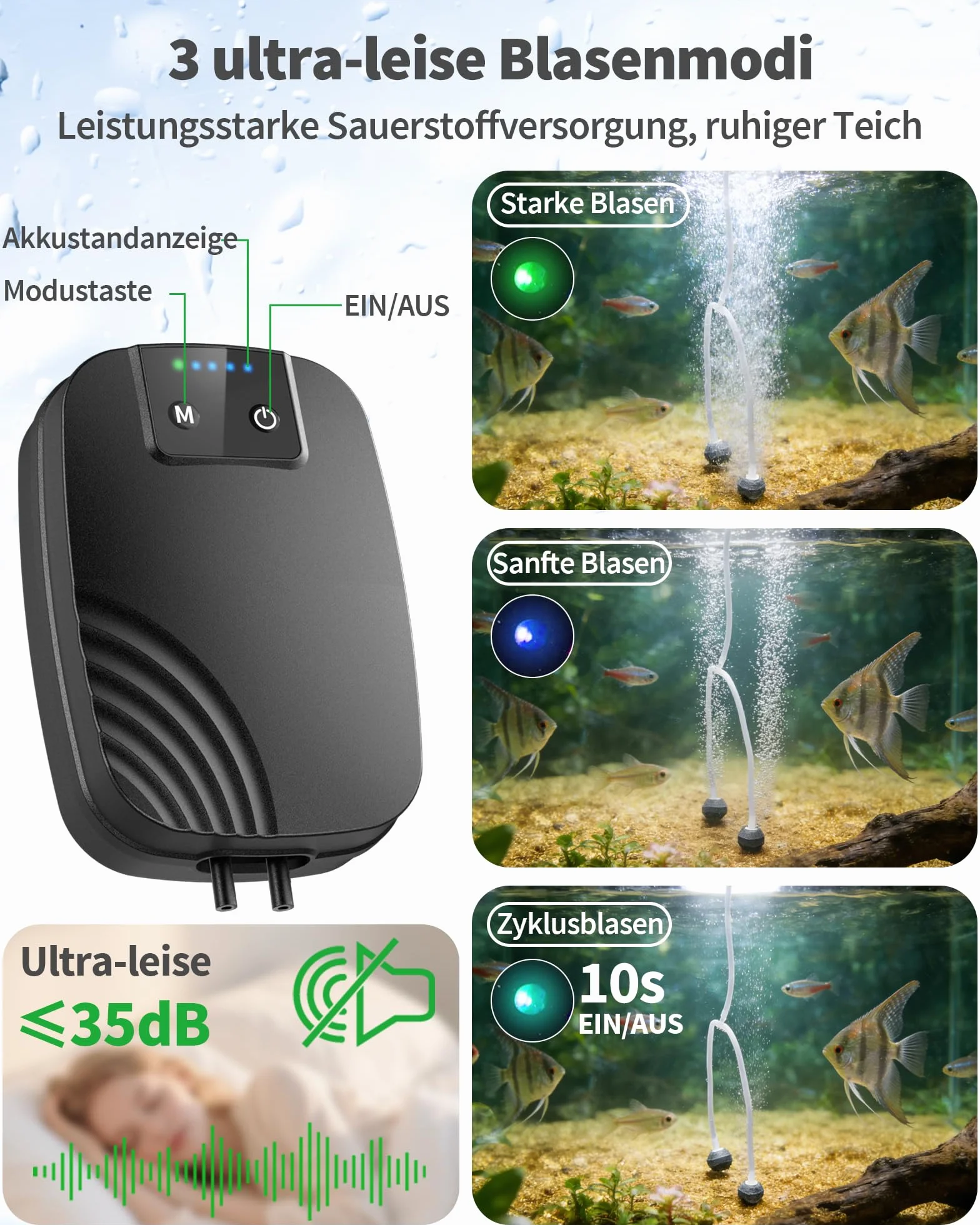 POPOSOAP 8W Aérateur Solaire pour Étang avec Pompe à Oxygène Solaire