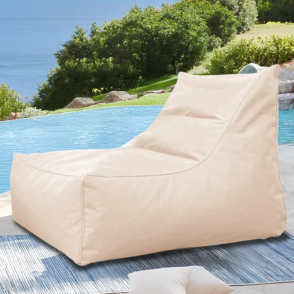 SXBCyan Housse De Pouf Imperméable sans Remplissage, Flottant for Piscine, Extérieur, Oxford, Chaise Longue Flottante, Canapé-lit(80cm-Light Sand)
