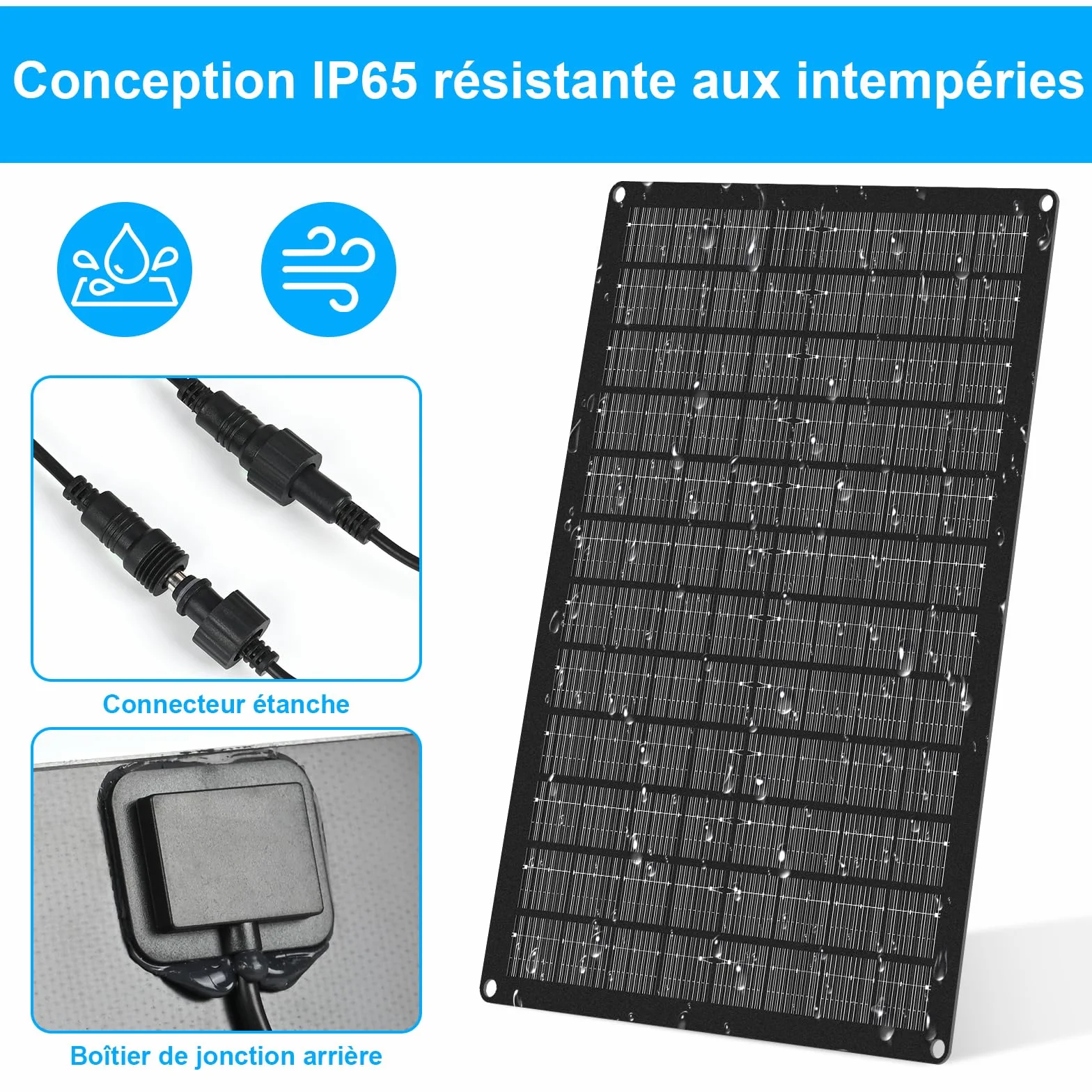 Ventilateur Solaire 15W Résistant aux Intempéries Double Ventilateur Extracteur d'air Solaire pour Serres