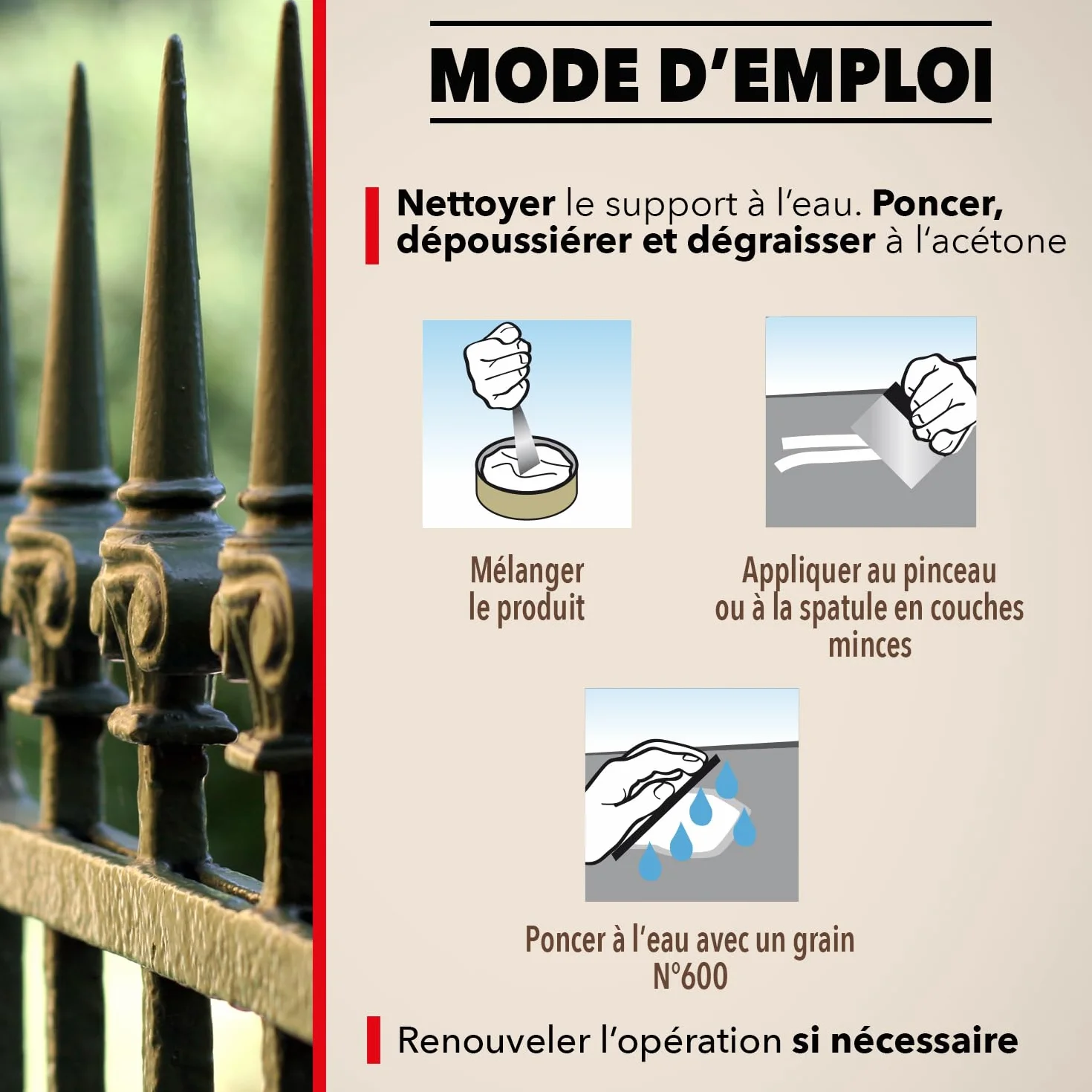 SINTO Enduit de Finition Métal 90g - Prépare le Support, Comble les Micro Aspérités, Séchage Rapide