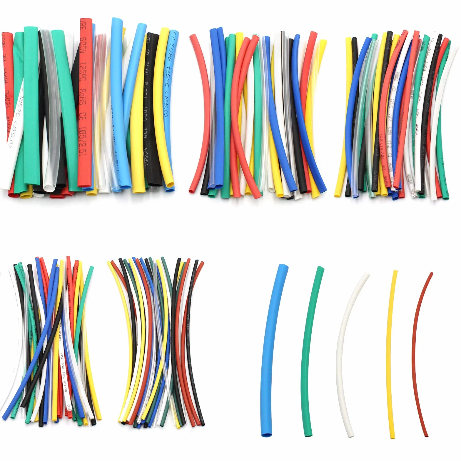 Gaine Thermorétractable 140 7 Couleurs 5 Tailles Ratio 2:1 pour Extrémités de Fil
