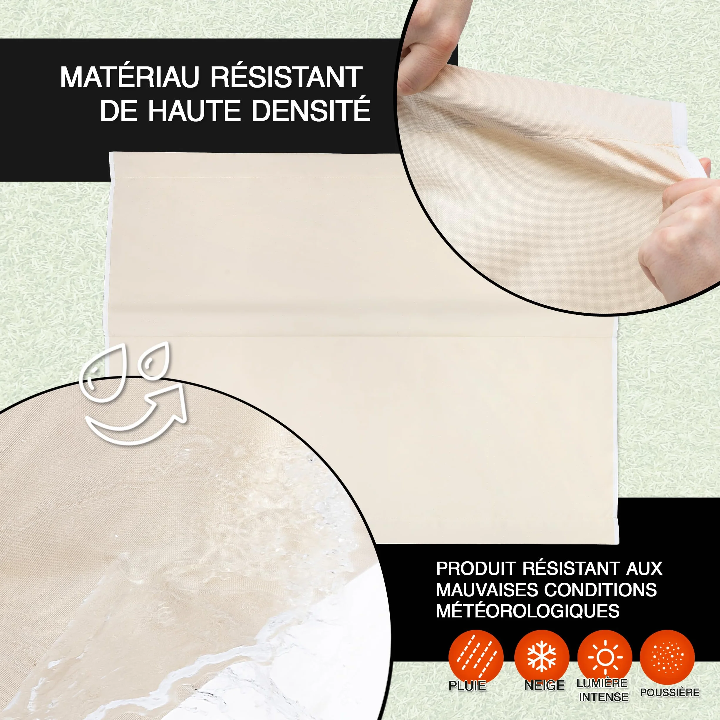 Housse Balancelle de Jardin 106x150 cm Ecru Imperméable Extérieur Assise Remplaçable Balançoire
