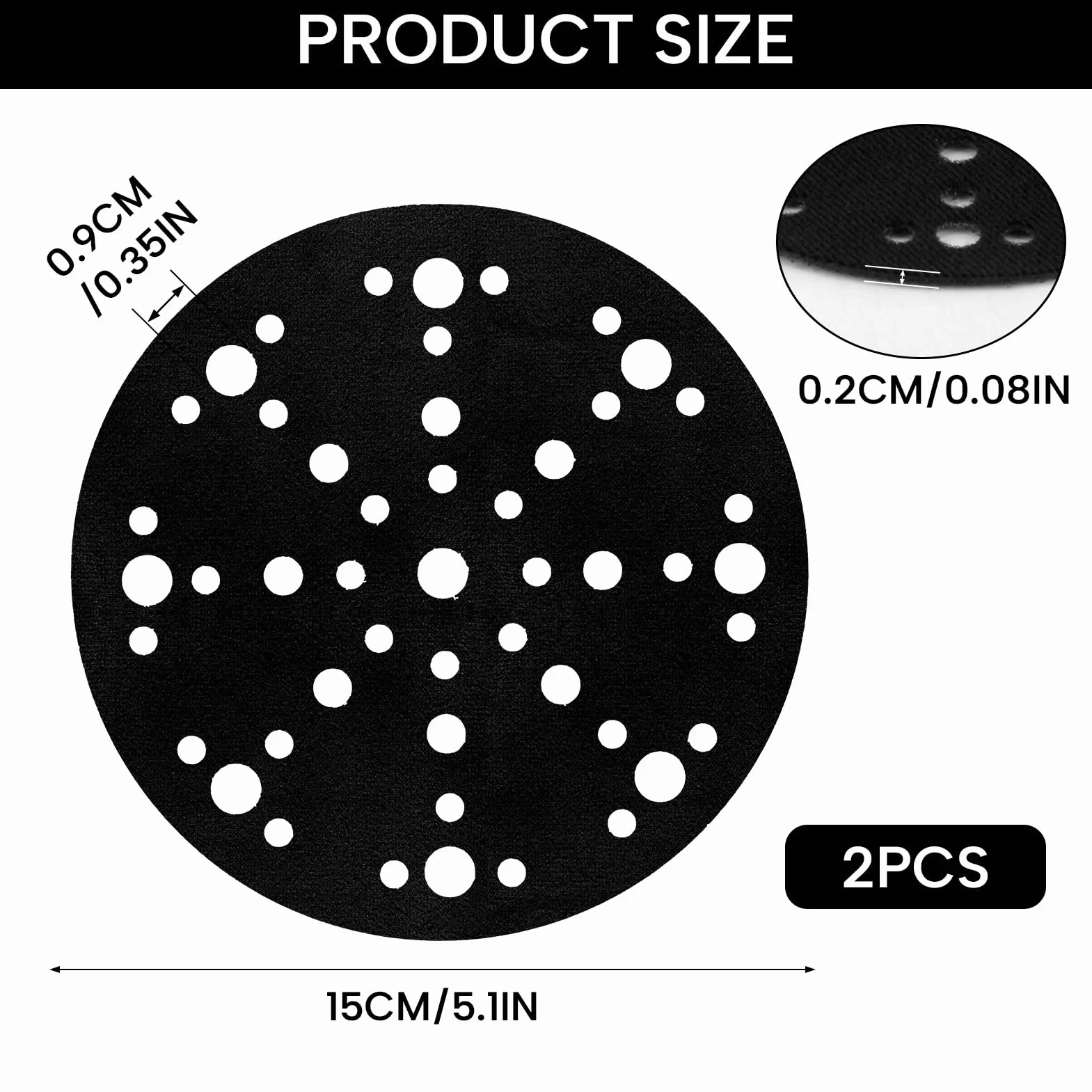 Tampons de Ponçage Souples 150mm 49 Trous Interface Mousse pour Plateaux Ponçage Polissage