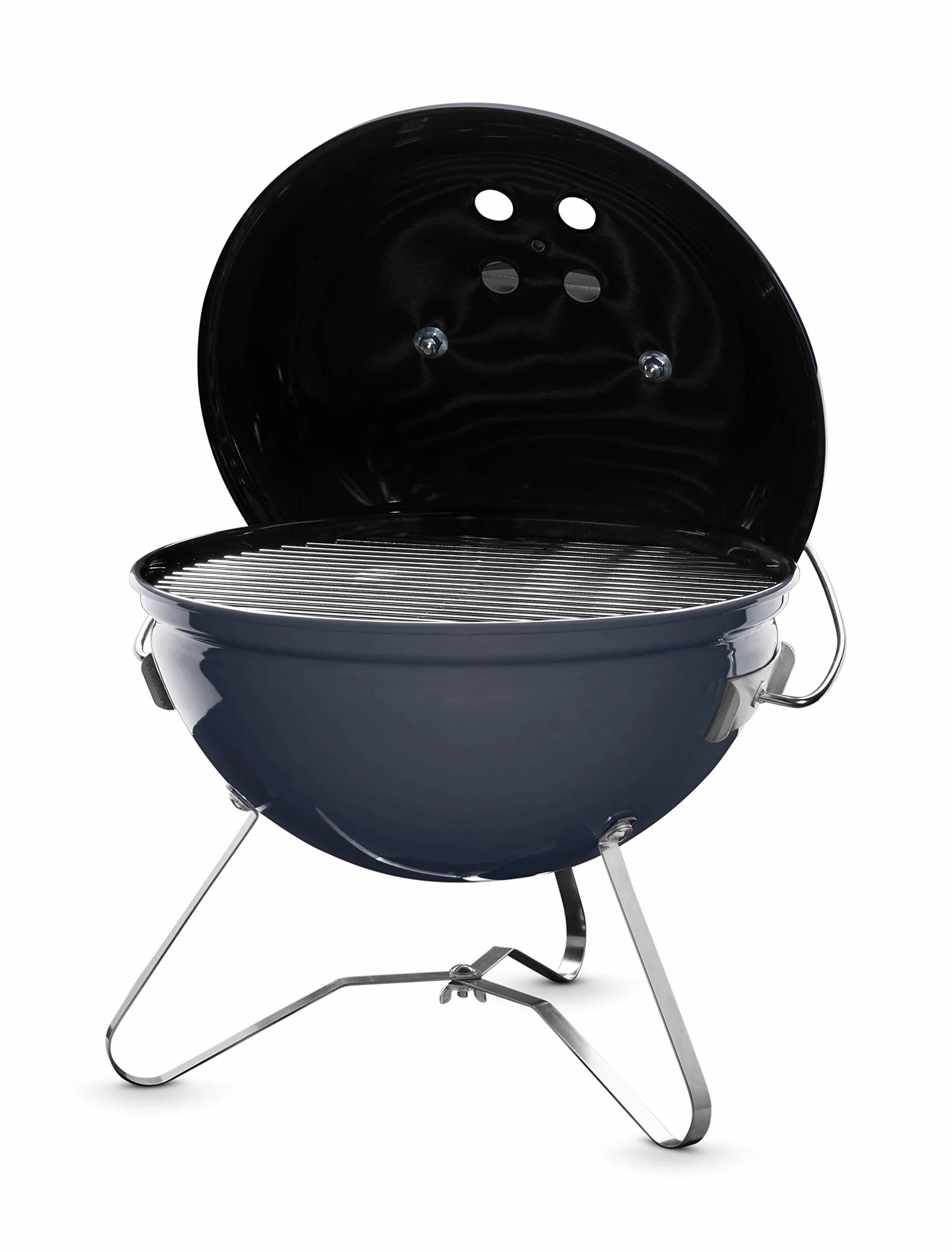 Weber Smokey Joe Premium Barbecue à charbon 37 cm, couvercle émaillé porcelaine, bleu ardoise