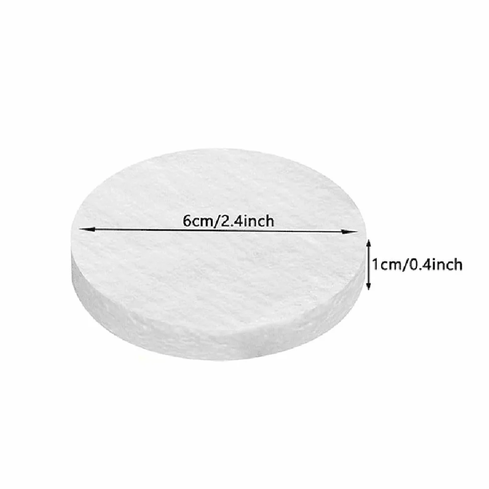 Mèches circulaires en laine pour cheminées de table, 6,1 x 1 cm, blanc, résistantes à la chaleur