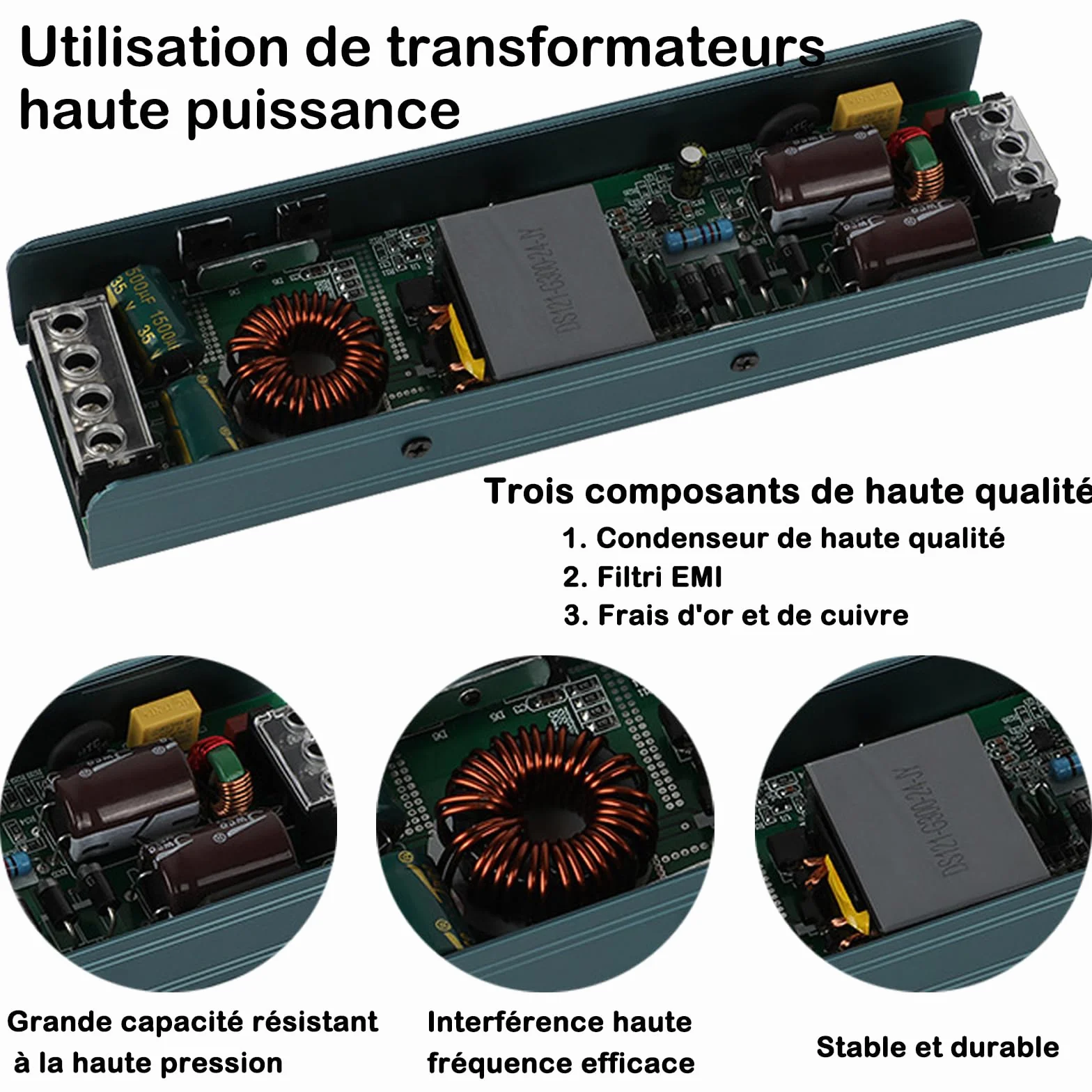Transformateur LED Driver 60W 110V-220V AC à 12V DC 5A Alimentation Basse Tension Ultra Mince