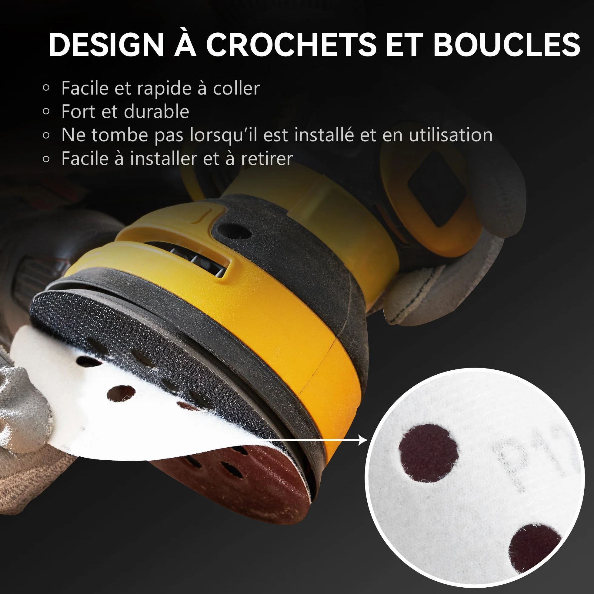 Disque Abrasif 125mm 8 Trous Grain 40 110 Pièces pour Ponceuse Excentrique