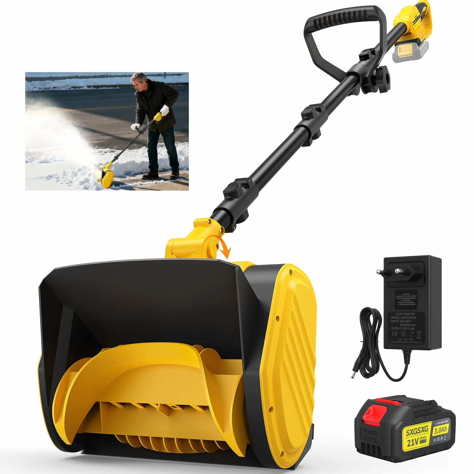 Souffleuse À Neige sans Fil 20V 28 cm 2400 TR/Min 3000 mAh