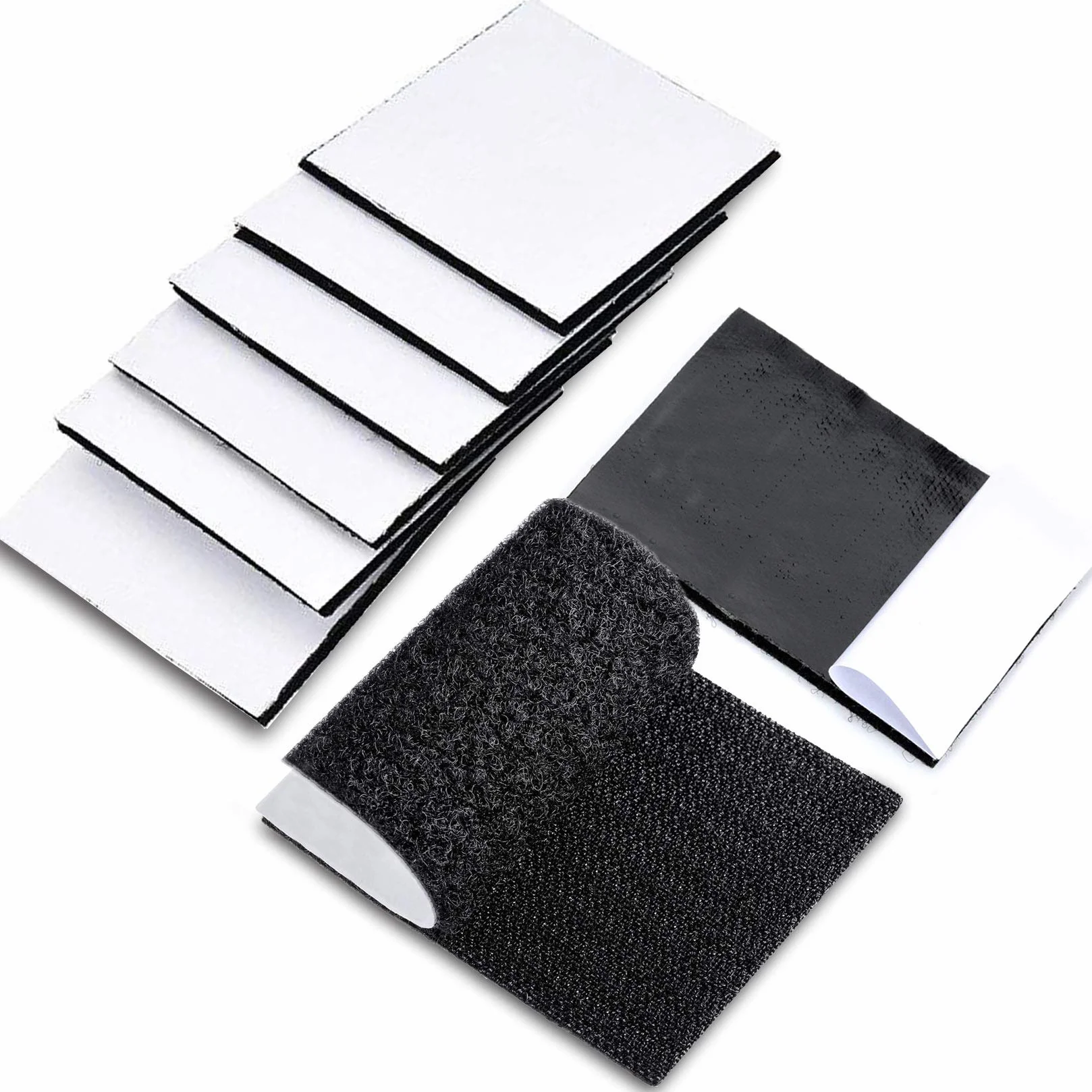 TEUVO 6 Paires Scratch Autocollant 11x15 cm Adhésif pour Fixation et Montage