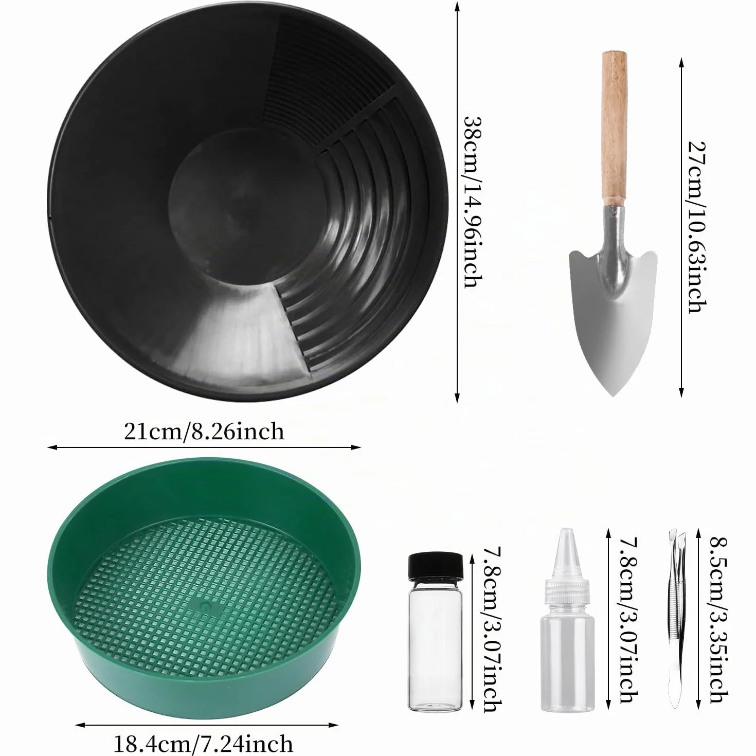 Kit Orpaillage, Batee Orpaillage, Gold Pan Kit, Rampe Orpaillage, Gold Tamis Classificateur Plateau Tamis Accessoire, pour Sable Or Mines Lavage Manuel Or Panning