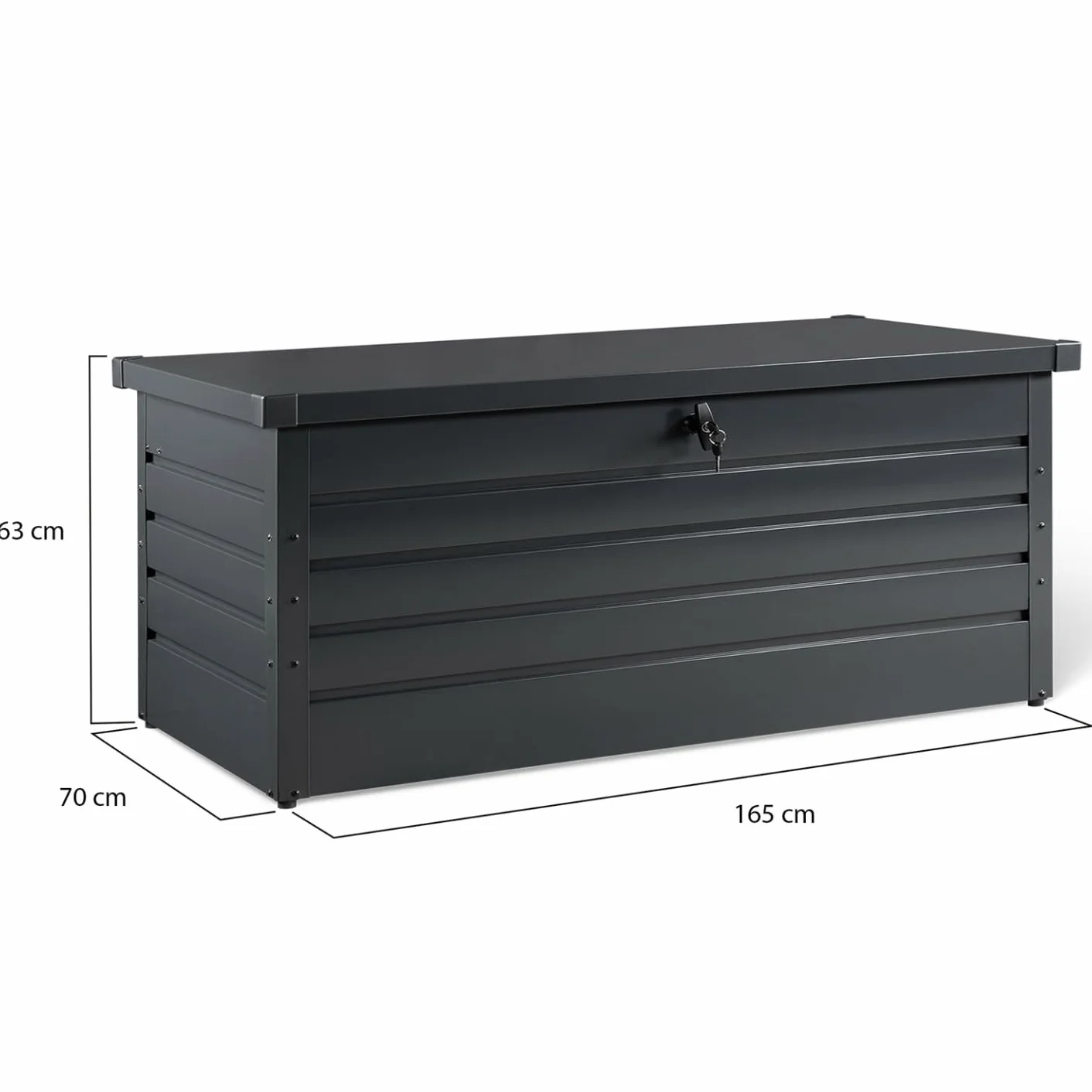 Coffre de Rangement Métal Verrouillable 600L 165x70x63 cm Gris Anthracite