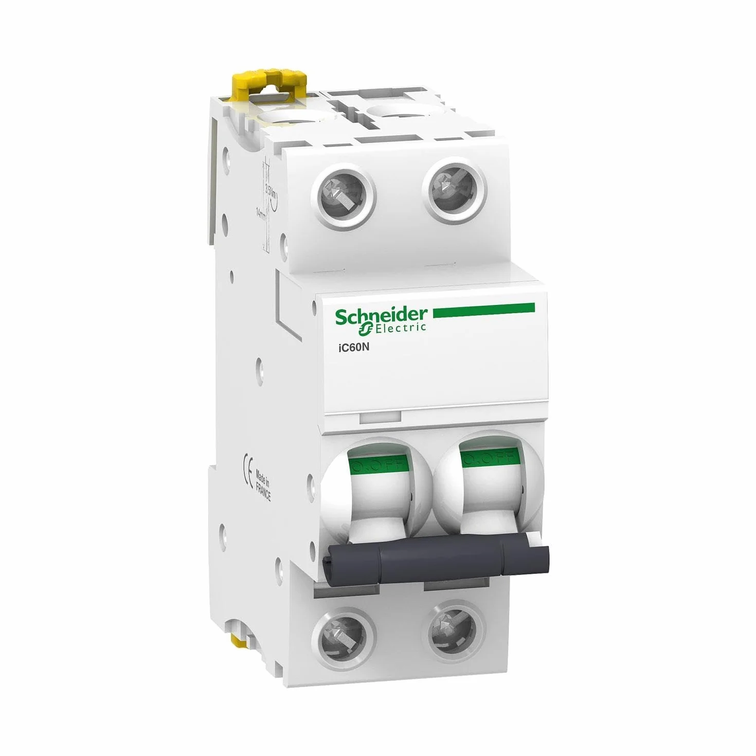 Schneider Electric A9F74240 IC60N Acti9 Disjoncteur 2P 40A courbure C 50/60Hz blanc