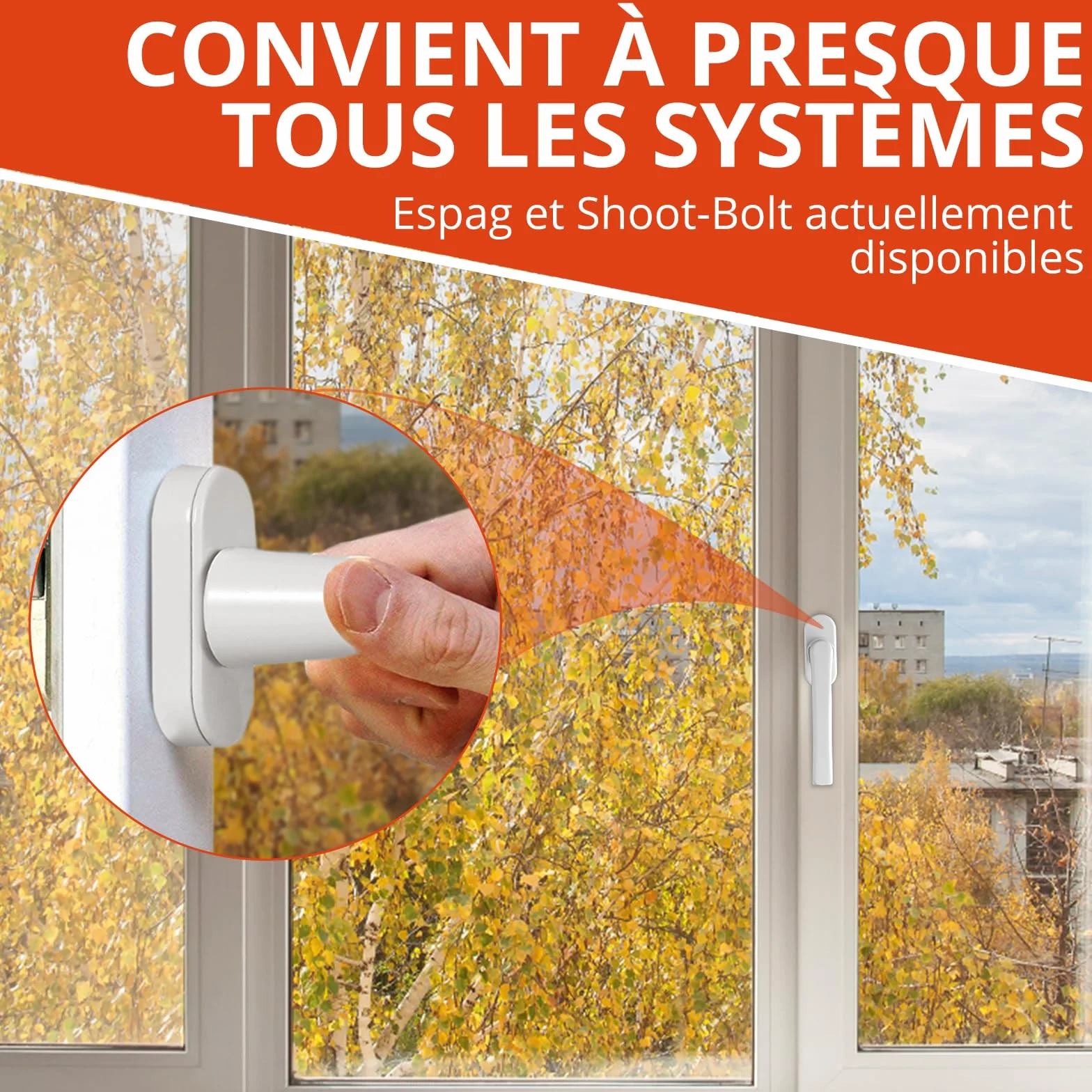GETLITOOL Poignée de Fenêtre Blanche Aluminium sans Clé Sécurité Enfant Longueur de Tige 35mm