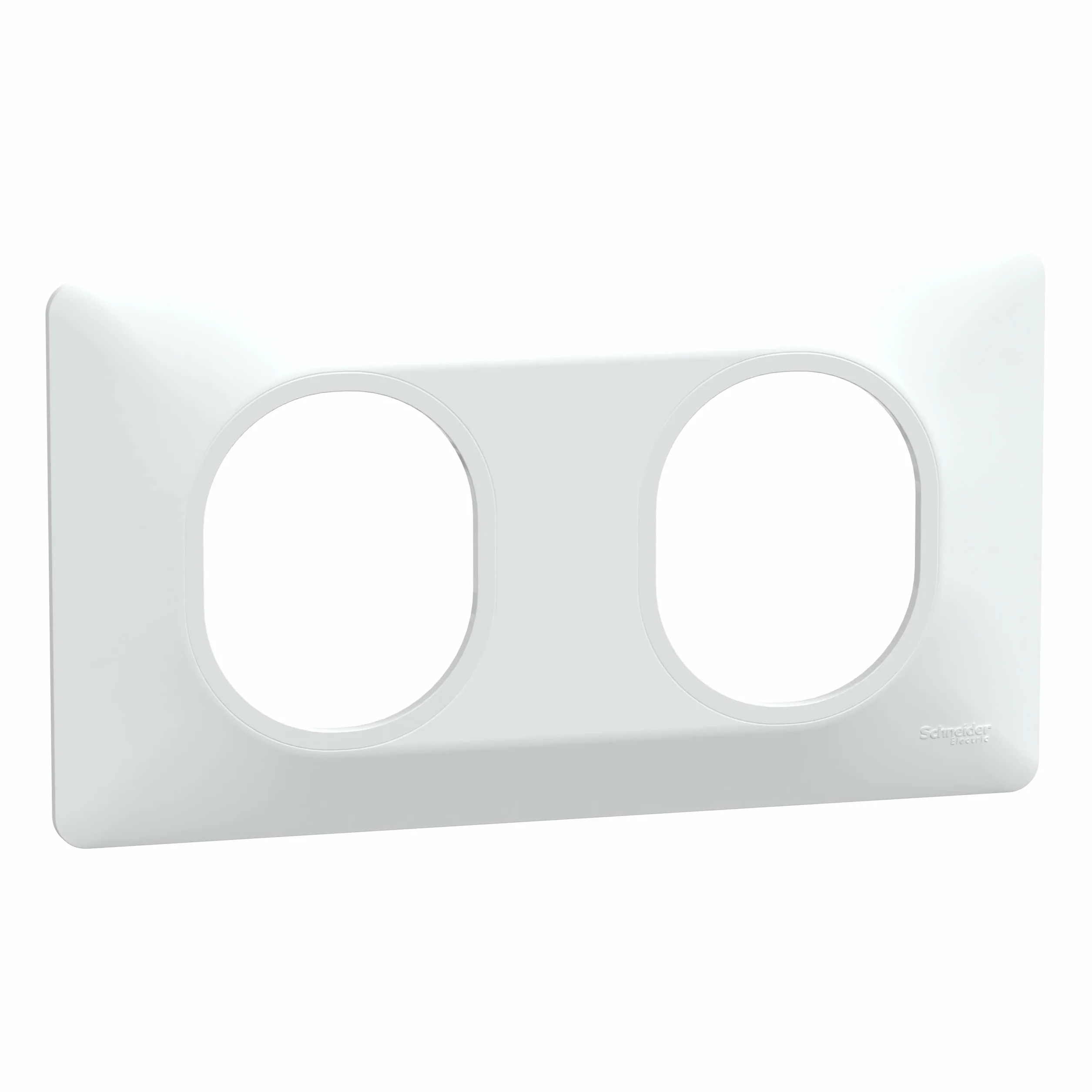 Schneider Electric Ovalis Plaque de finition 2 postes Horizontal entraxe 71 mm Blanc
