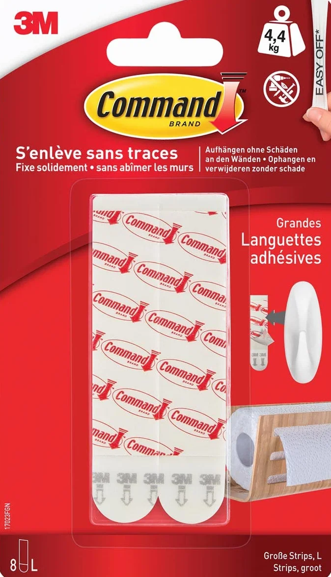 3M Grande bande de collage et de remplissage Command 19 mm x 92 mm blanc 8 pc(s)