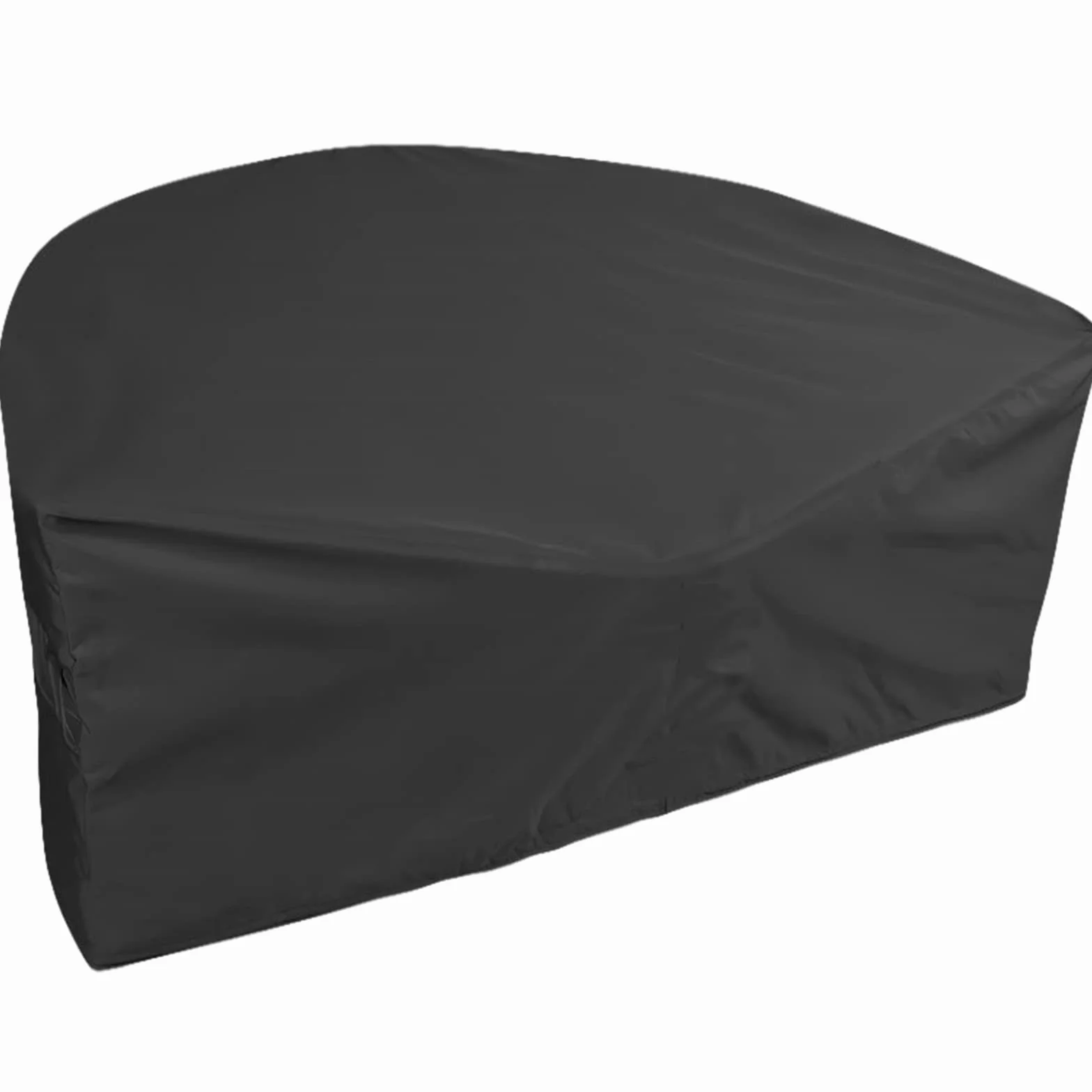 Housse Lit de Jardin Demi Cercle 600D Imperméable Anti-Vent avec Bandoulière Noir 230x120x100cm
