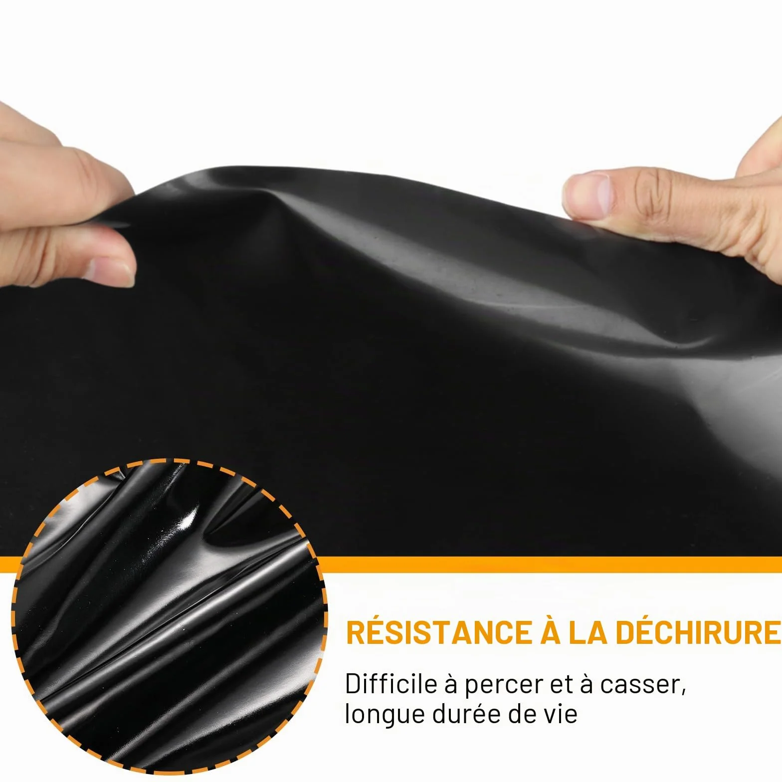 Bâche pour bassin 3 x 4 m Noir Polyéthylène haute densité Résistant aux UV