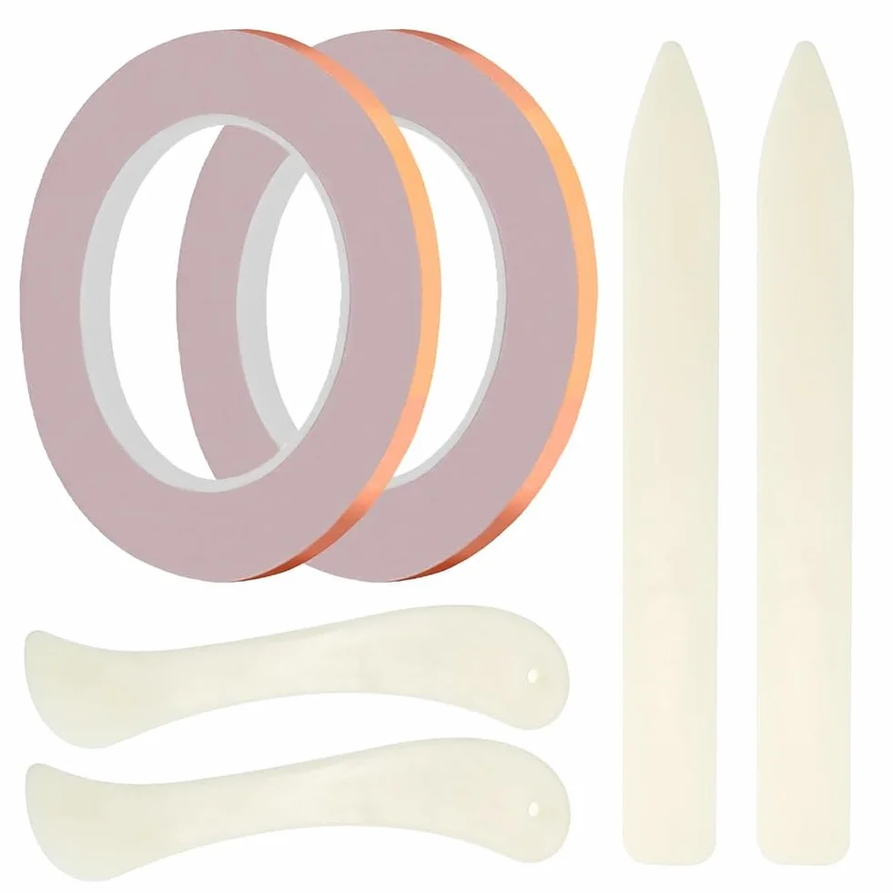 Adhésif en Feuille Cuivre 7/32 Pouces Largeur 2 Rouleaux 36 Yards pour Vitraux Artisanat Bricolage