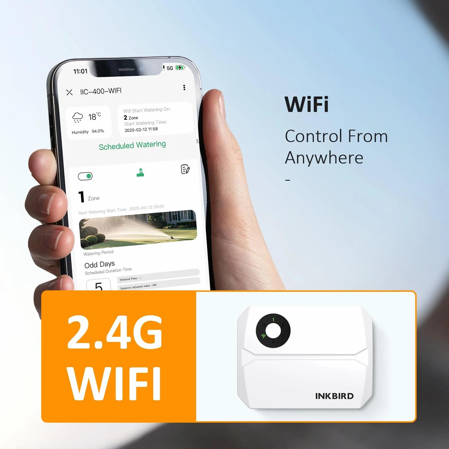 Inkbird Programmateur Arrosage WiFi 4 Voies, Minuteur Arrosage Automatique Jardin Intelligent Contrôle APP