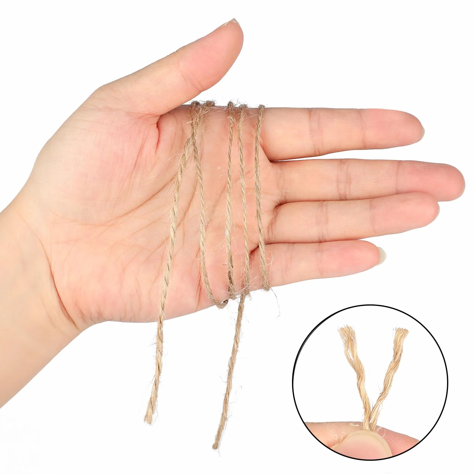 G2PLUS 100m Ficelle en Jute Naturel:1.5mm Corde de Jute,Ficelle de Jardinage Décorations pour l'emballage de Cadeaux,Bricolage,Noël,Pâtisserie,Artisanale