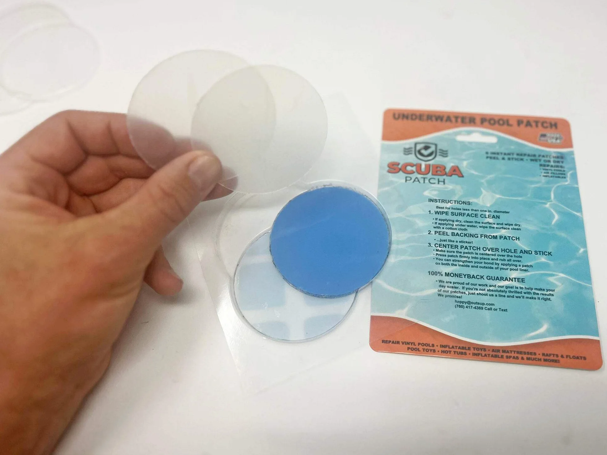 Kit de réparation tout-en-un pour piscines hors sol 20,3 cm - Patchs en vinyle
