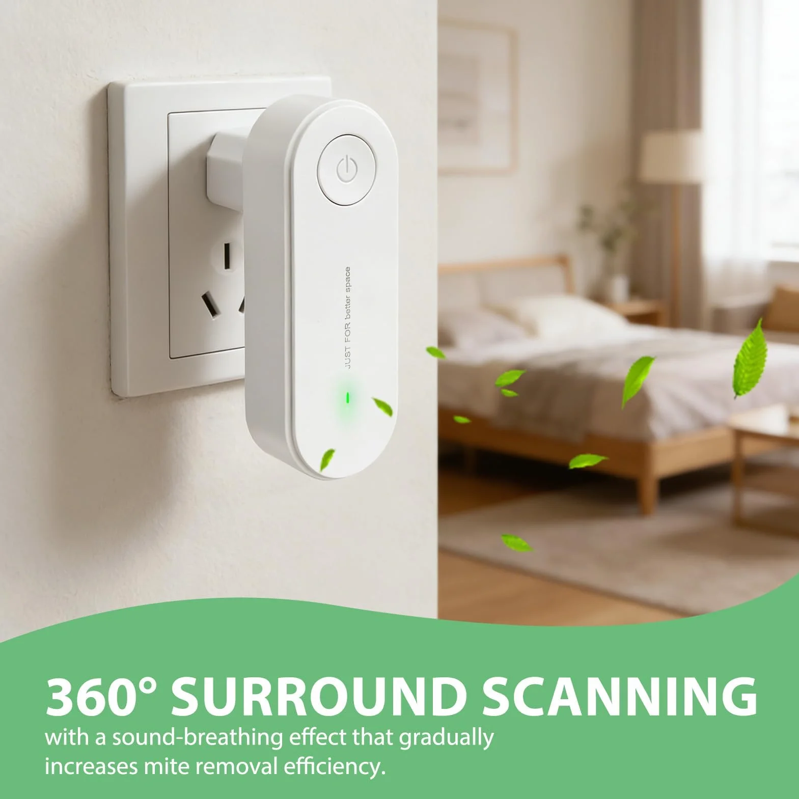 Purificateur d'Air Anti-Acariens avec Ultrasons et Ions Négatifs - Élimine les Acariens, Repousse les Insectes - Portable pour Chambre, Maison, Bureau - Purification d'Air Silencieuse et Efficace