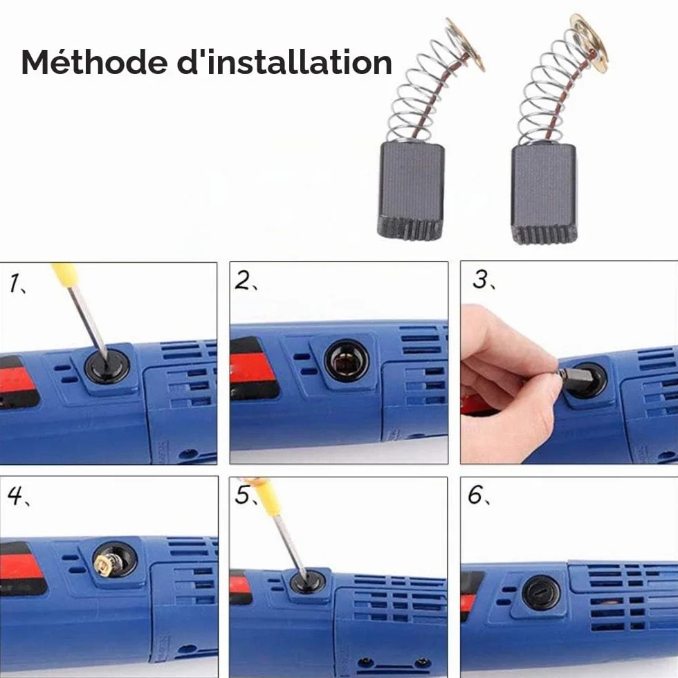 Lot de 10 balais de carbone pour moteur électrique