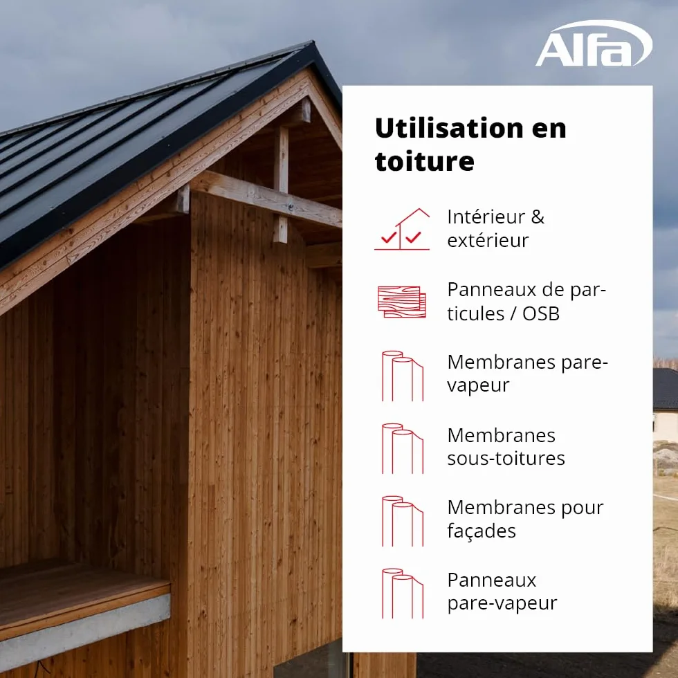 Alfa 153 Flex Ruban adhésif flexible haute performance 3 pièces 50 mm x 25 m pour pare-vapeur