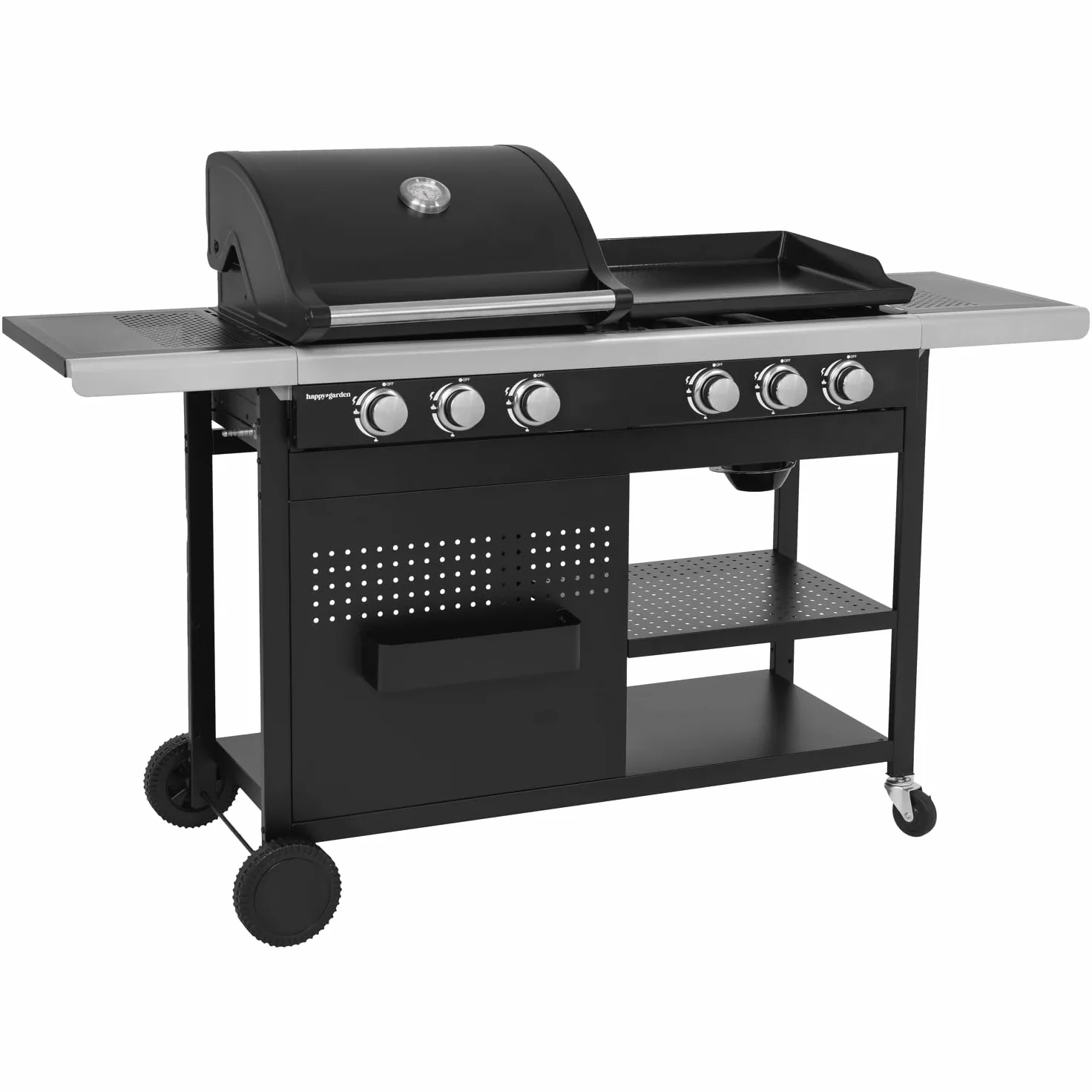 Barbecue duo au gaz VESUVIO - 3 brûleurs + plancha 3 brûleurs - 18kW