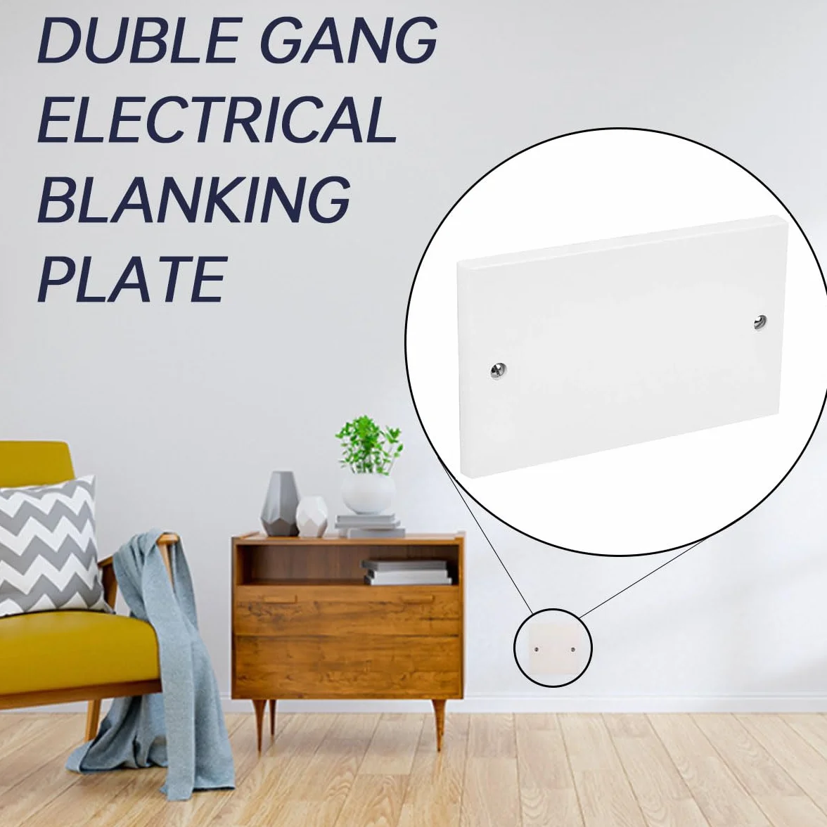 Plaques d'obturation à 2 gangs, paquet de 4, pour prises électriques, décoration maison