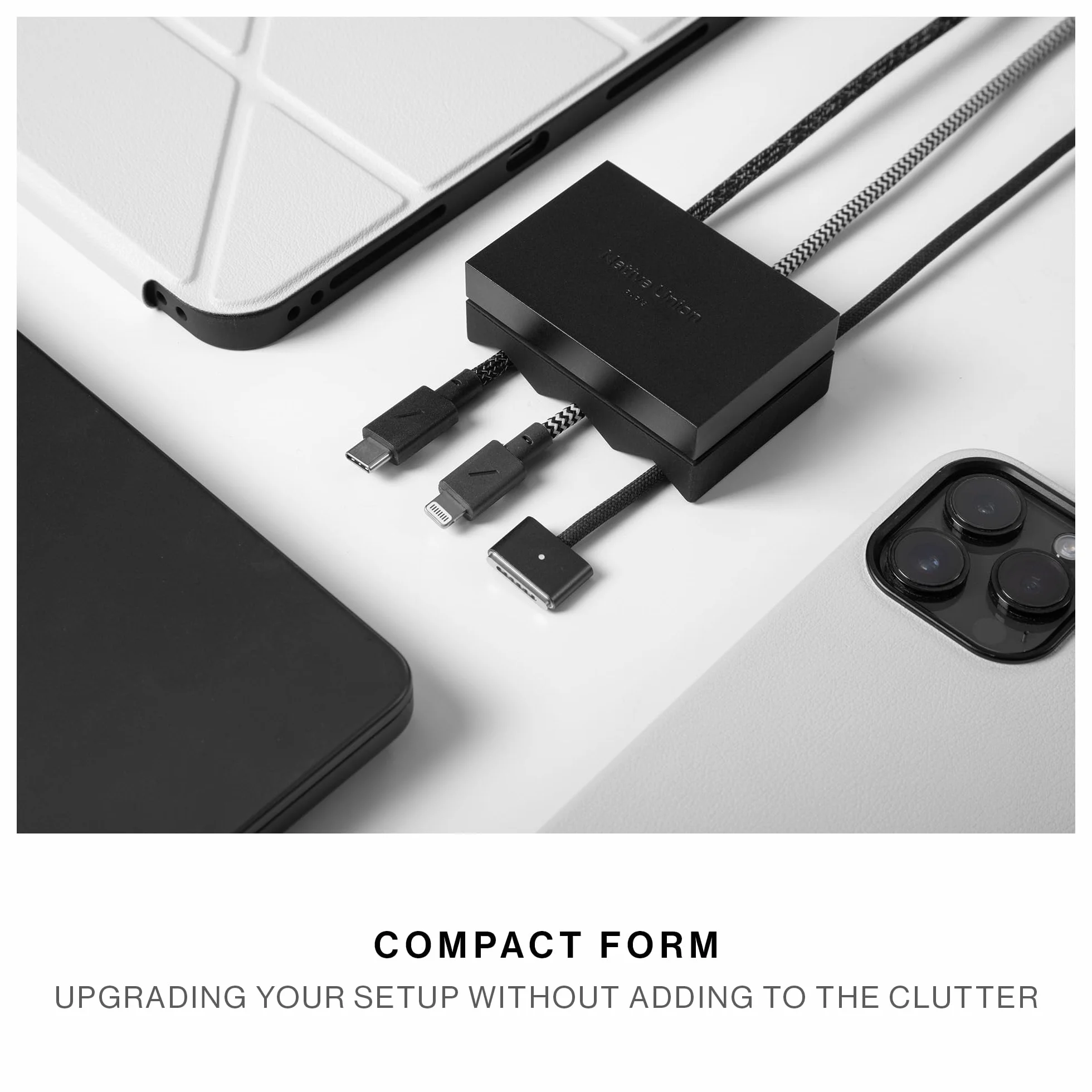 Native Union Weighter Support de câble antidérapant métal silicone pour bureau table de nuit USB-C Lightning