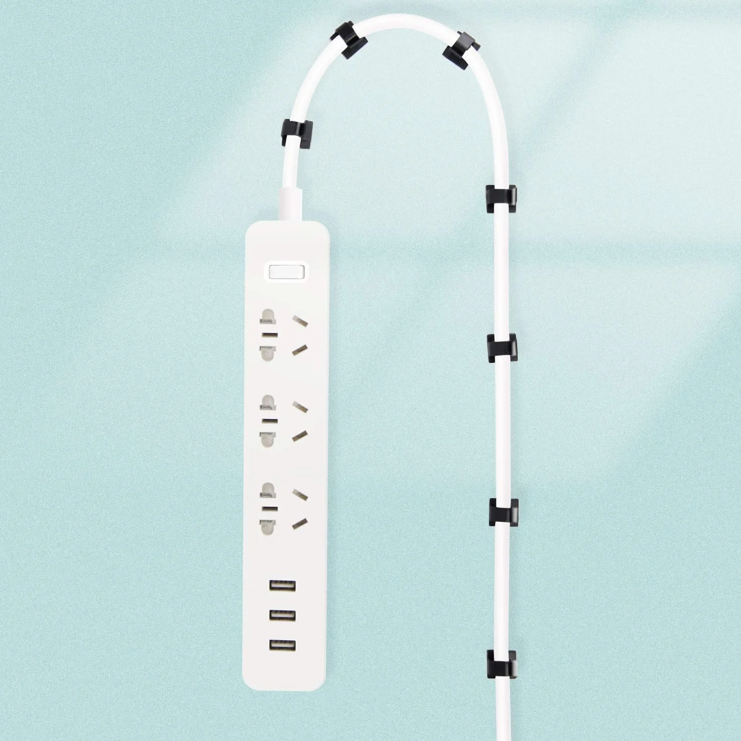 SOULWIT® Lot de 50 Clips de Gestion de câbles Auto-adhésifs