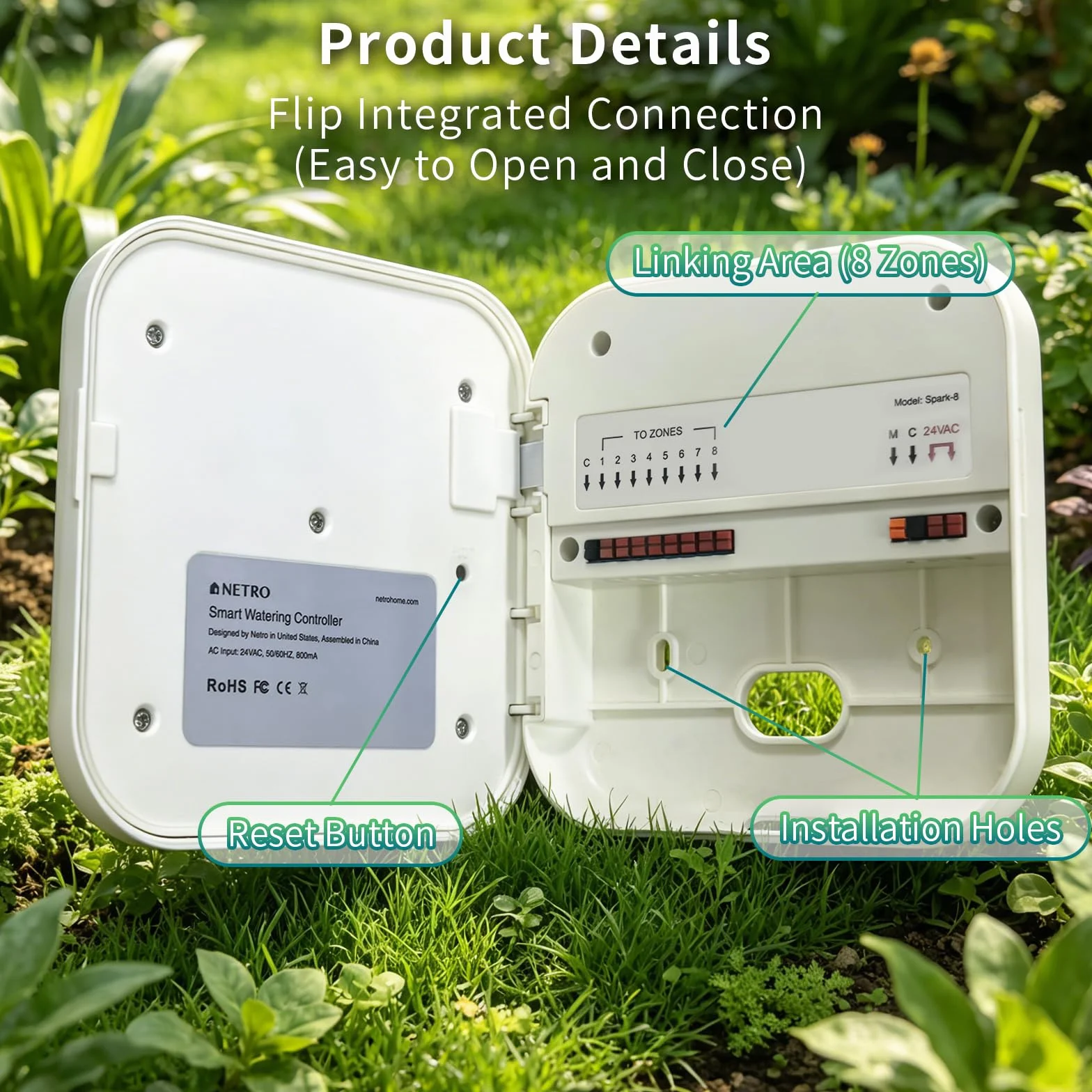 Netro Spark contrôleur d'arroseur intelligent WiFi 8 zones