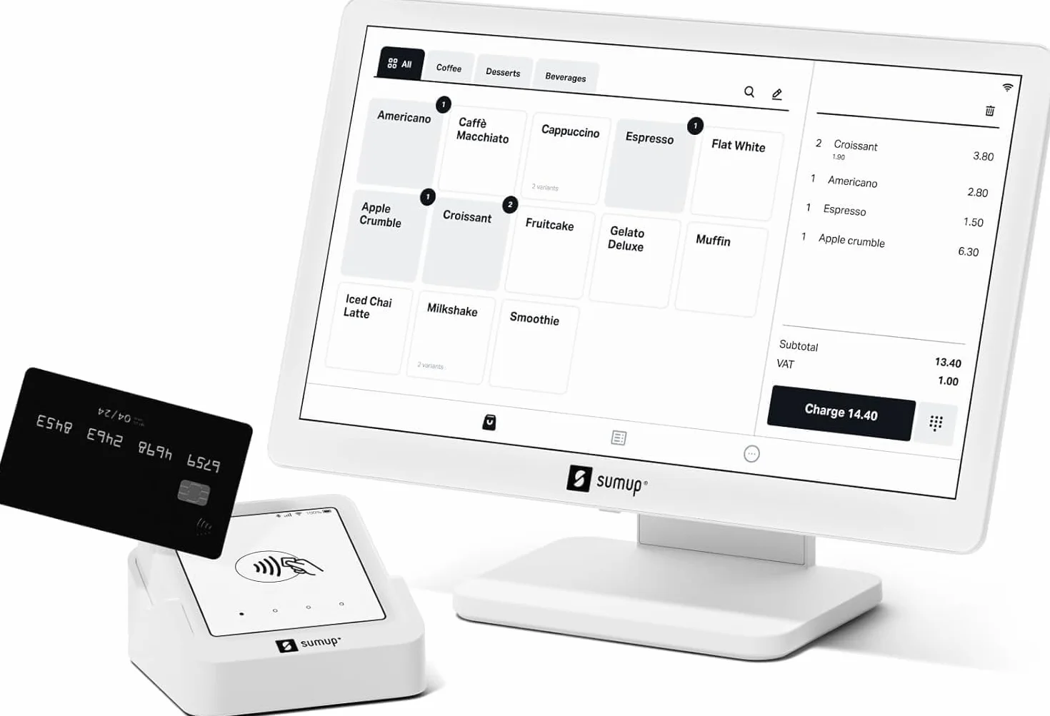 SumUp Système de Caisse Lite avec Terminal Solo Solution de Paiement Complète