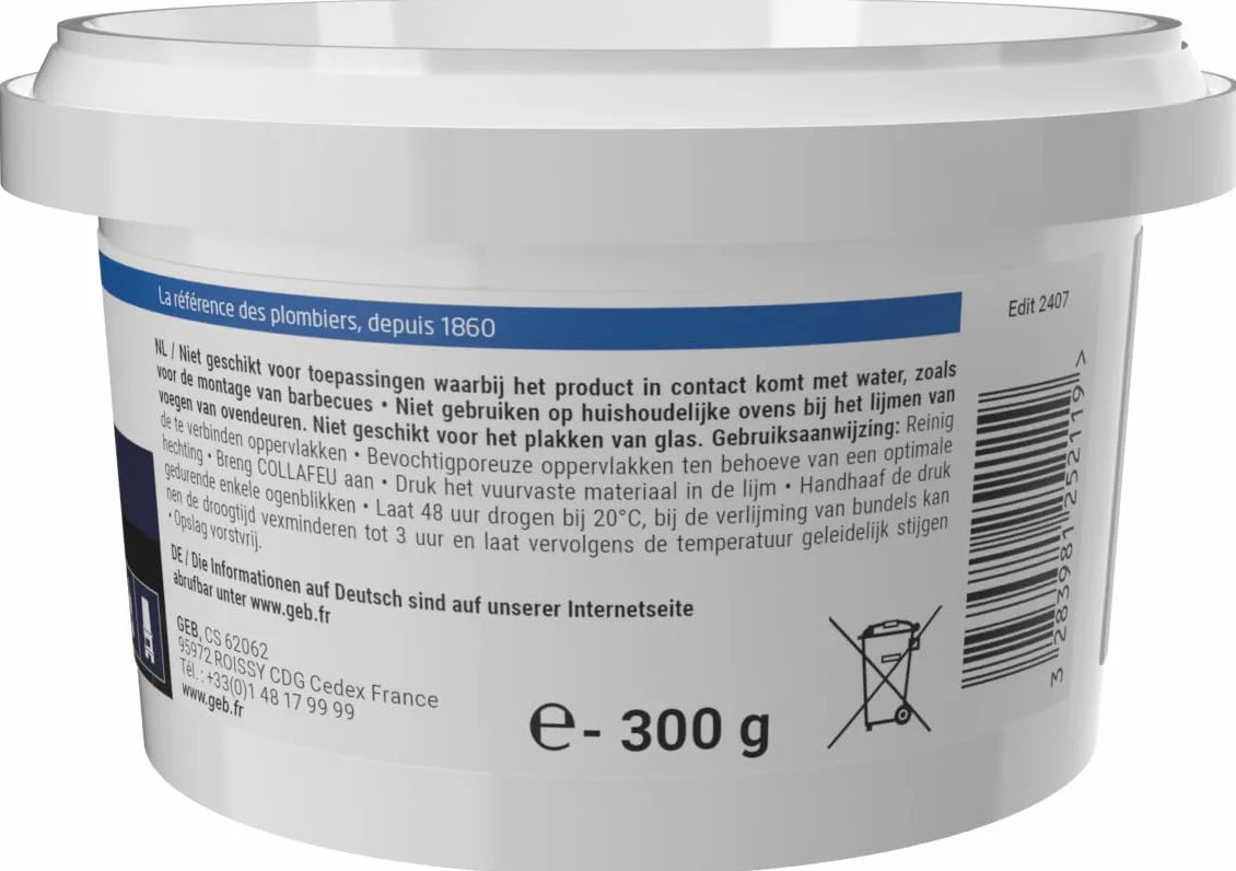 Collafeu Colle réfractaire 300 g Clair GEB 125211